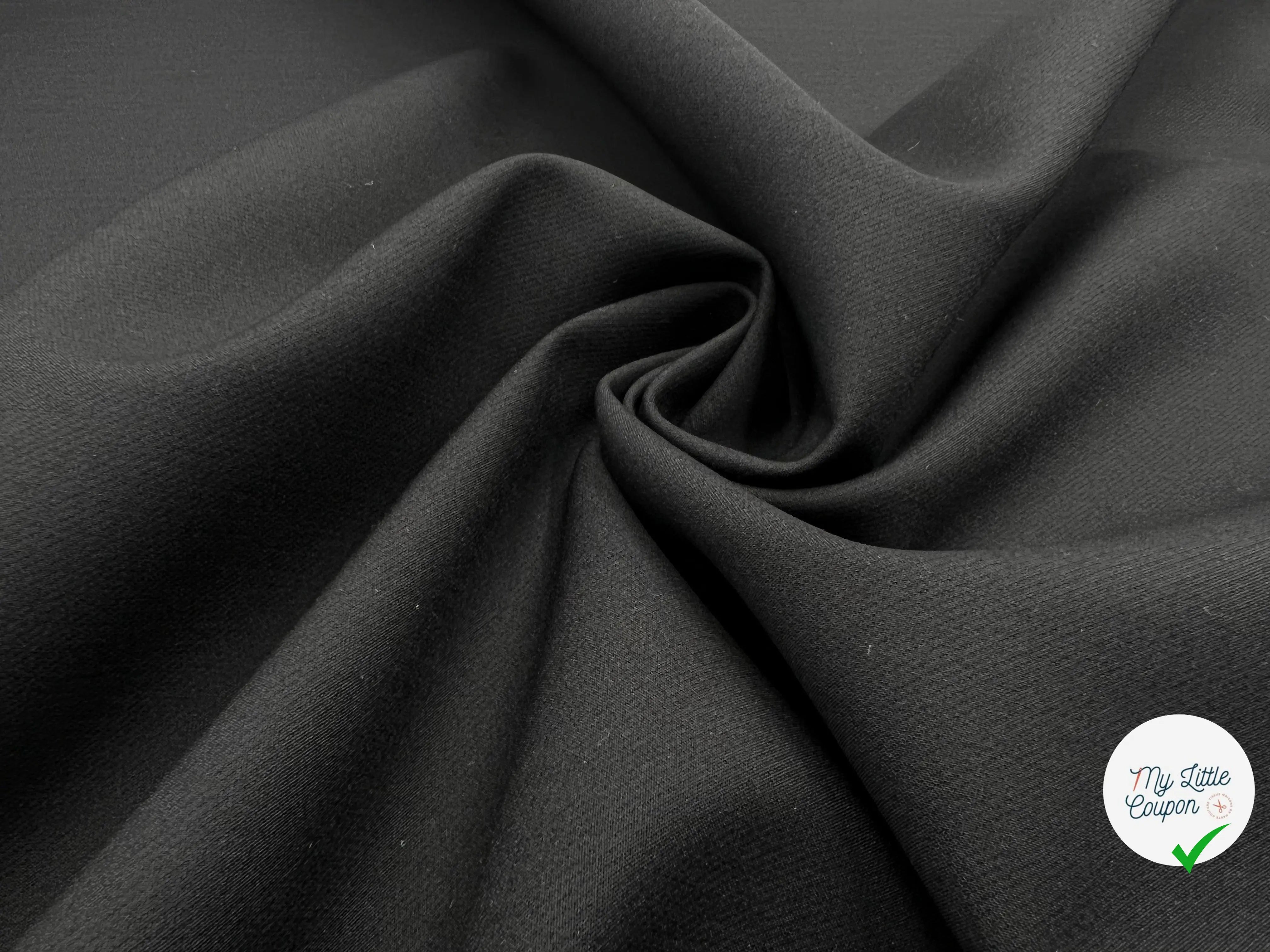 GABARDINE CONTRECOLLÉE NOIRE - My Little Coupon - tissu - coudre