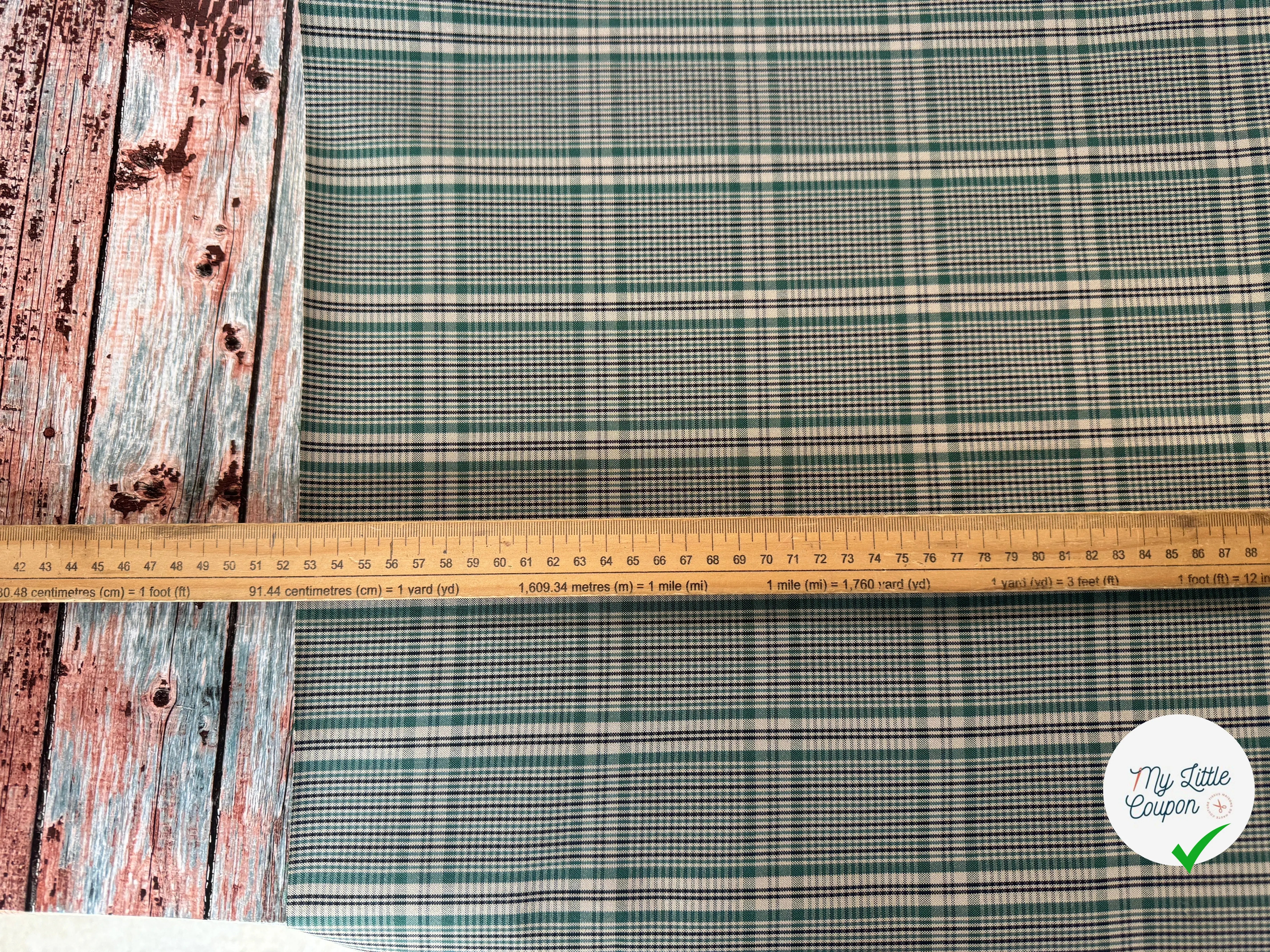 GABARDINE CONTRECOLLÉE PRINCE DE GALLES GREEN - My Little Coupon