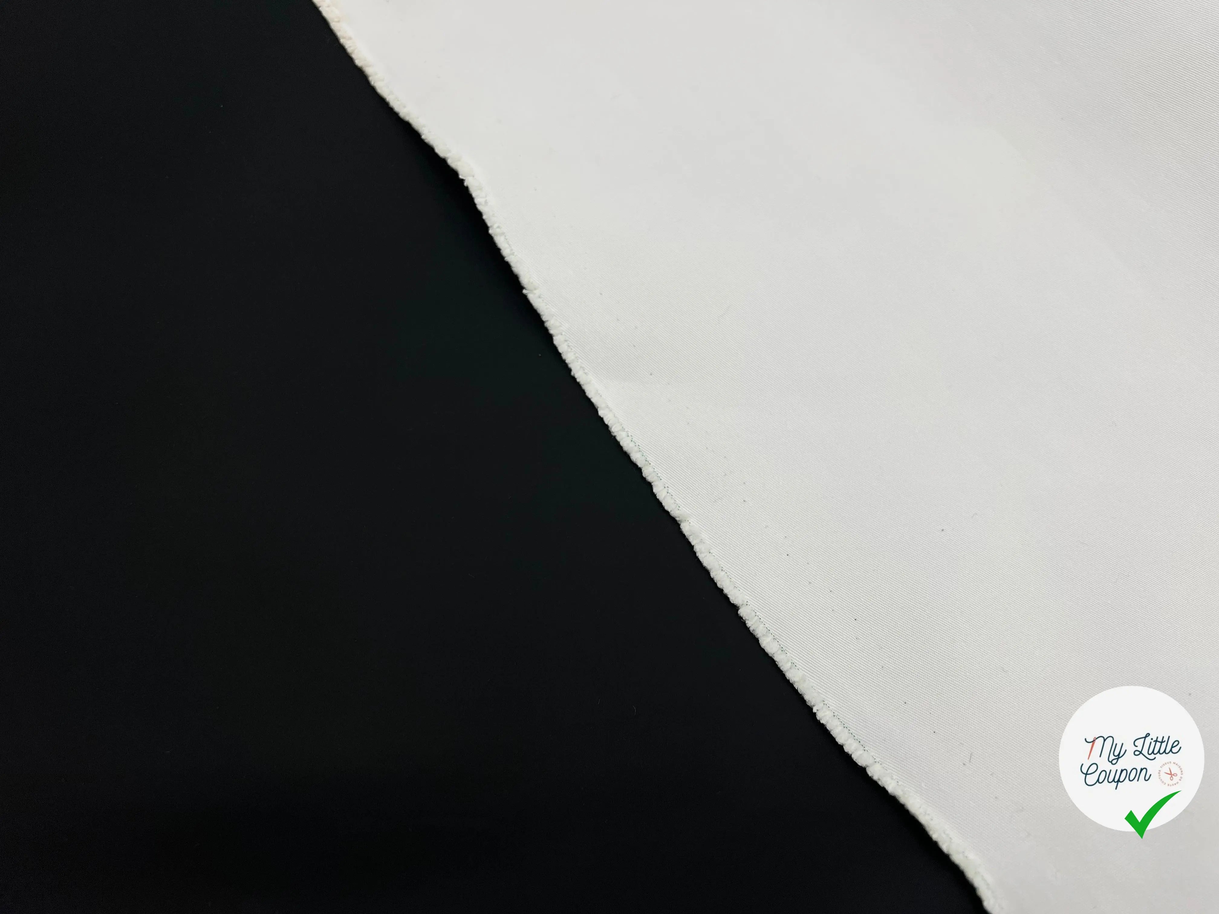 GABARDINE COTON BLANC CONTRECOLLÉ POLYURETHANE NOIR - My Little Coupon - tissu - coudre