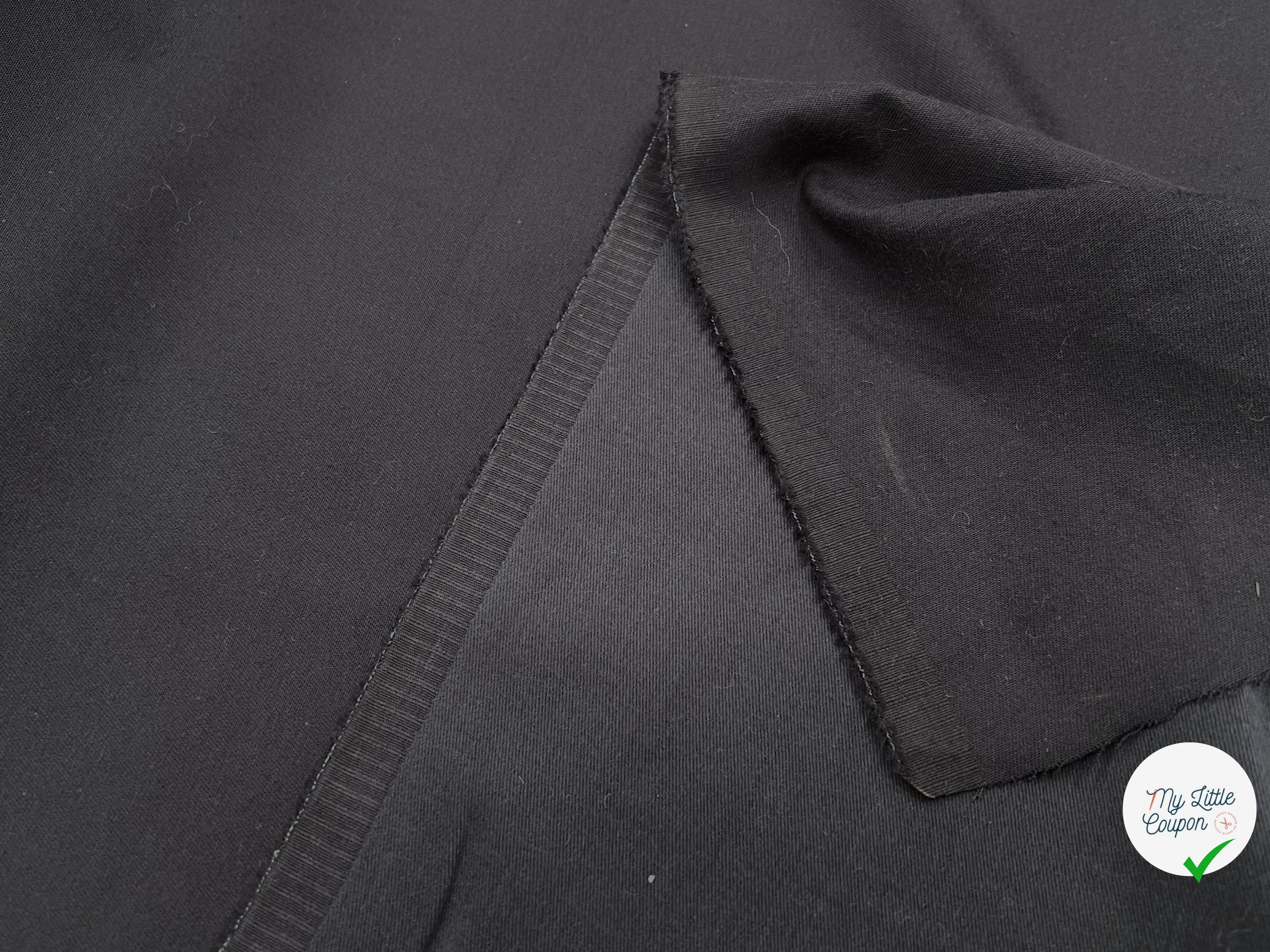 GABARDINE COTON GRATTÉE DUVETEUX GRIS ANTHRACITE - My Little Coupon