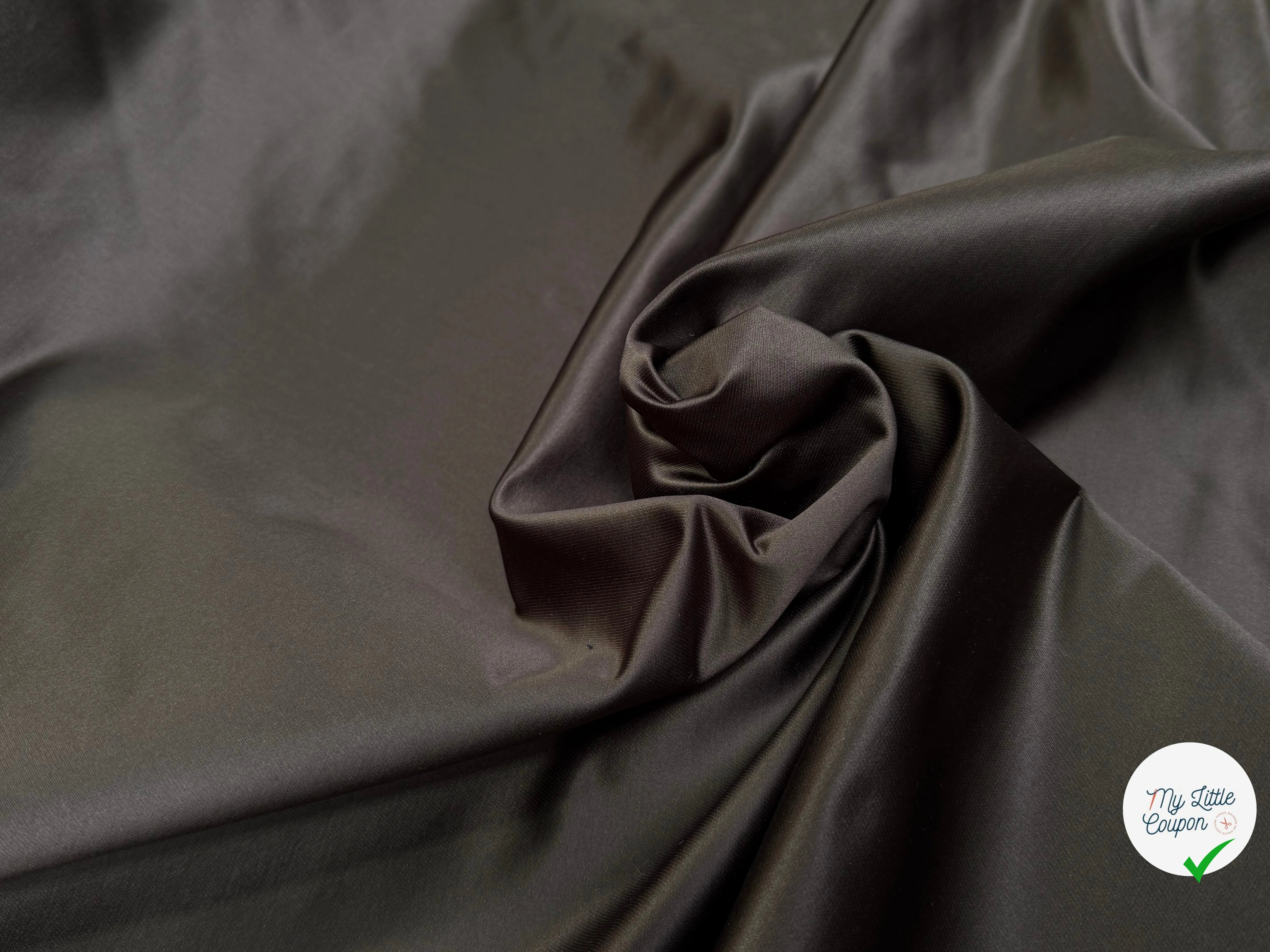 GABARDINE COTON SATINÉE KAKI MARRON TOUCHE PEAU DE PÊCHE QUALITÉ COUTURE - My Little Coupon