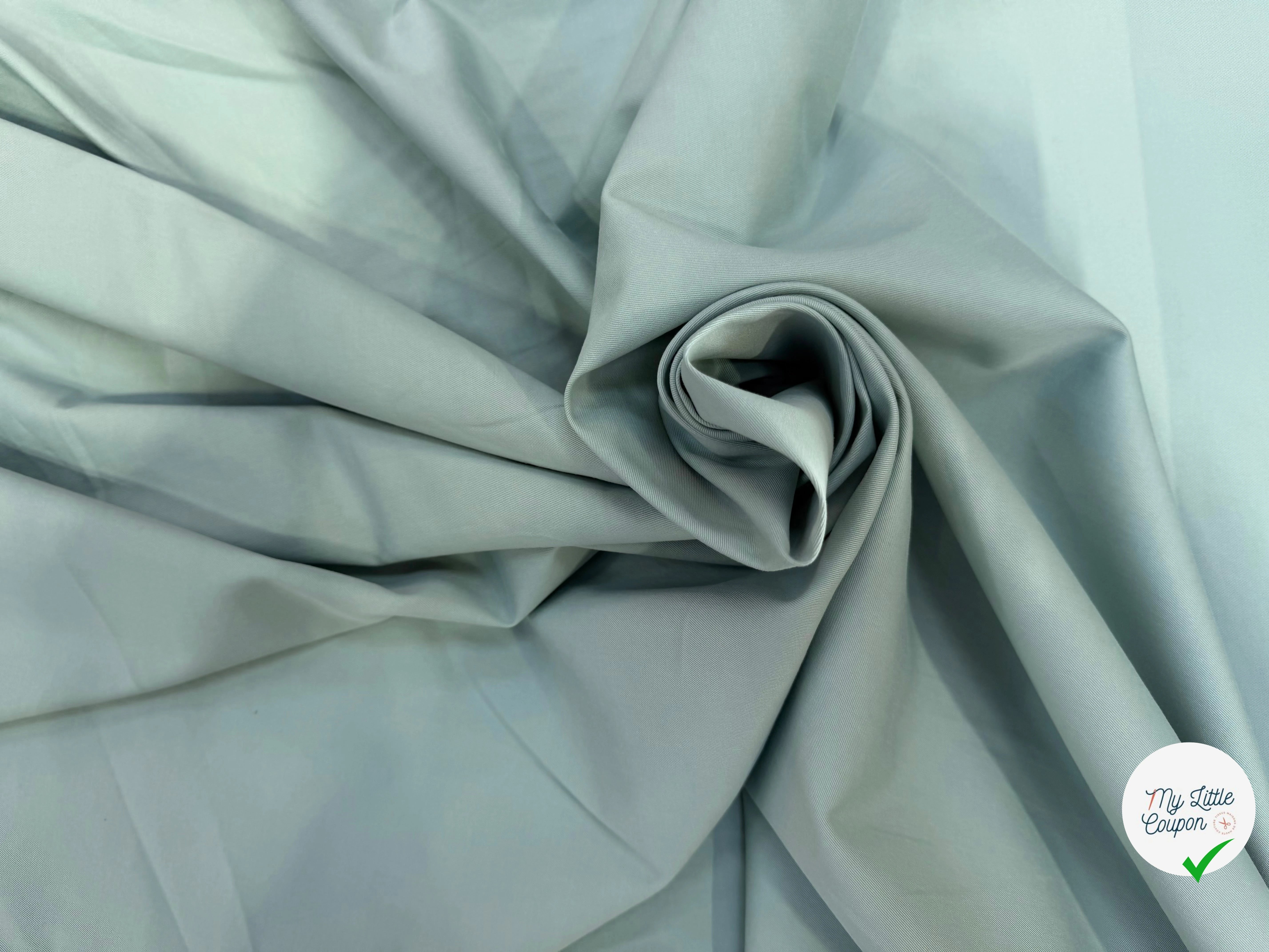 GABARDINE COTON STRETCH VERT D'EAU VERVE ACQUA - My Little Coupon