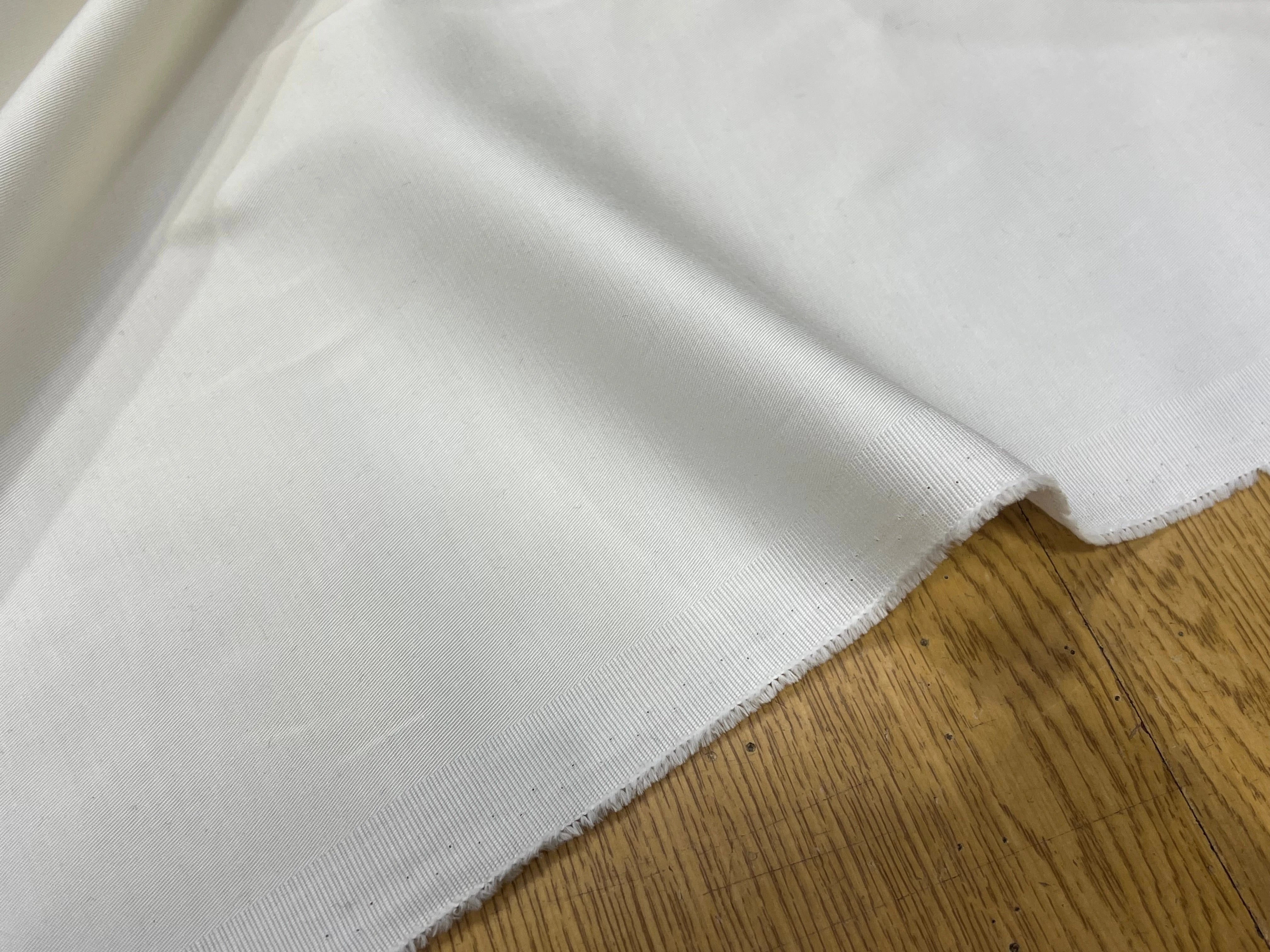 GABARDINE DE COTON BLANC CASSÉ 98% COTON 155CM - My Little Coupon
