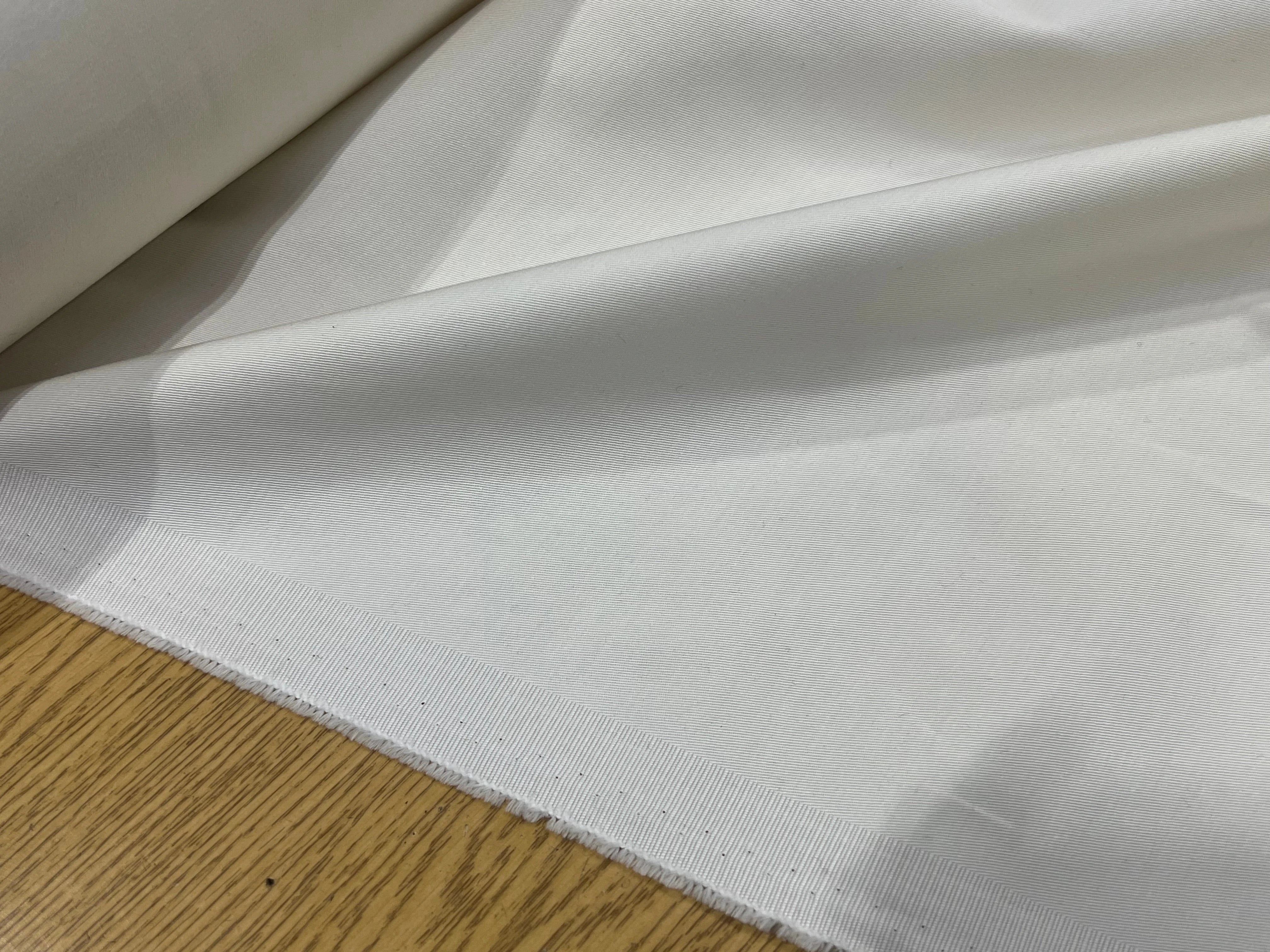 GABARDINE DE COTON BLANC CASSÉ 98% COTON 155CM - My Little Coupon