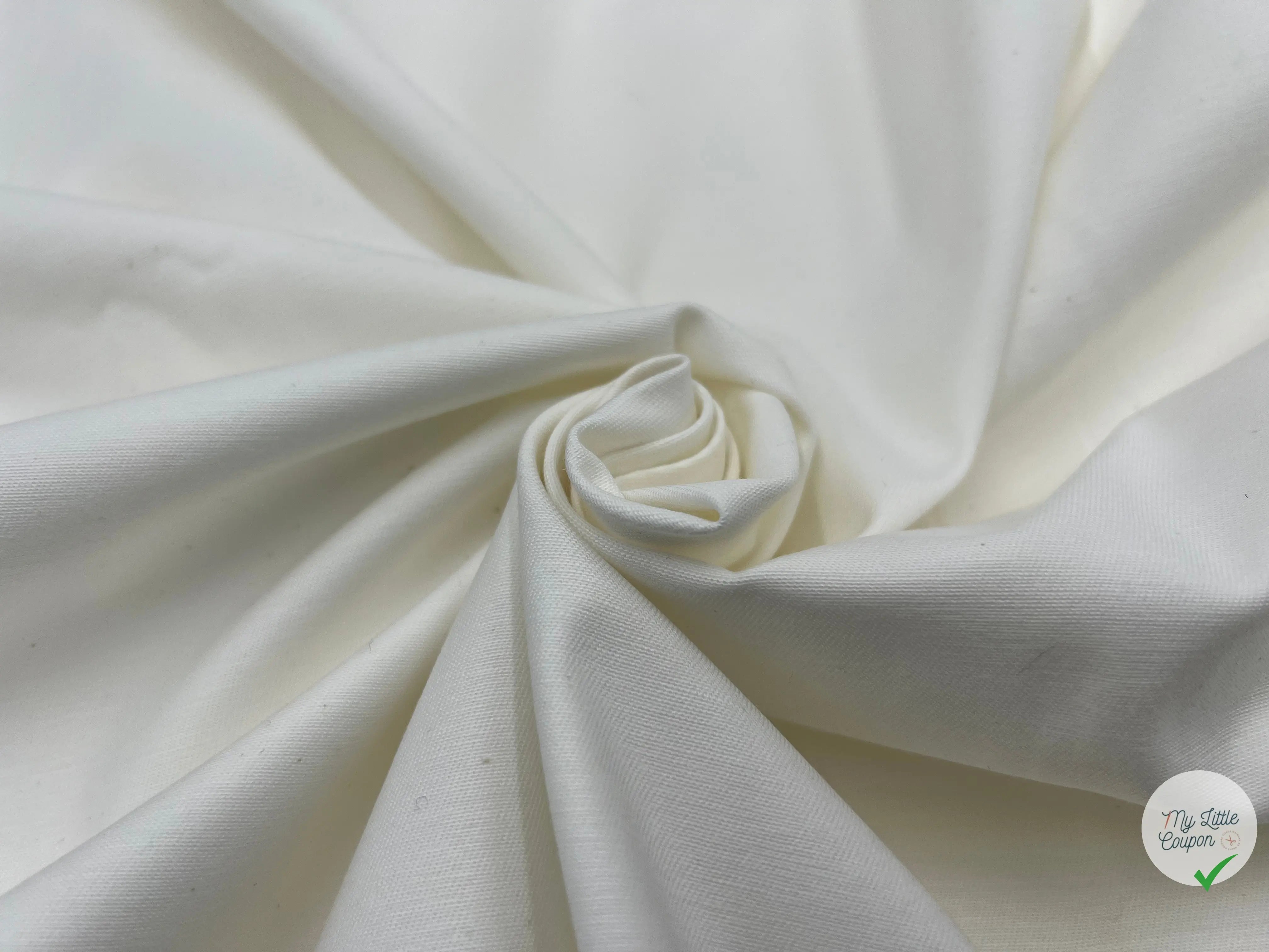 GABARDINE DE COTON BLANCHE ÉCRU LÉGÈRE - coupon de tissu de 3 mètres - My Little Coupon - tissu - coudre