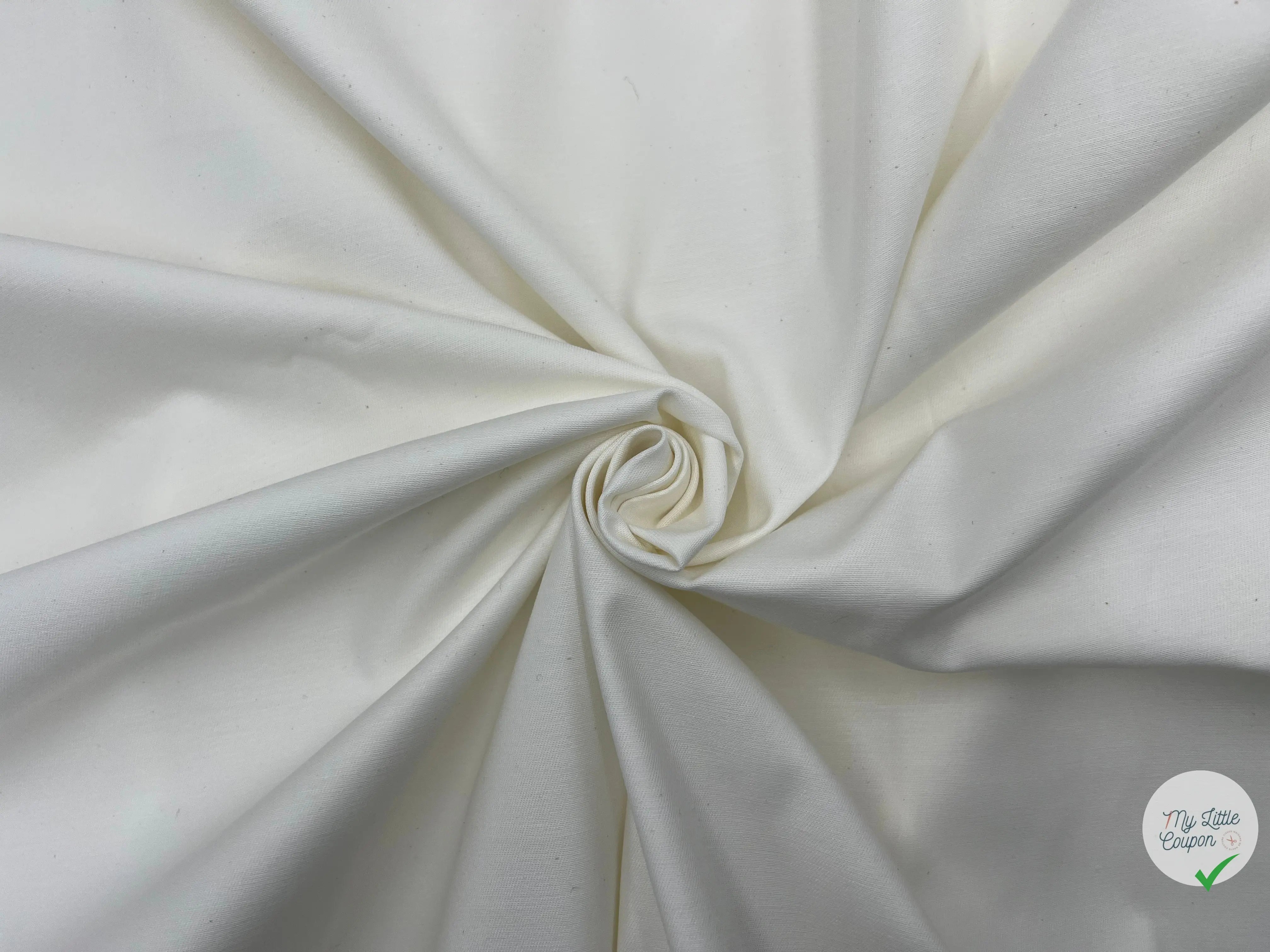 GABARDINE DE COTON BLANCHE ÉCRU LÉGÈRE - coupon de tissu de 3 mètres - My Little Coupon - tissu - coudre