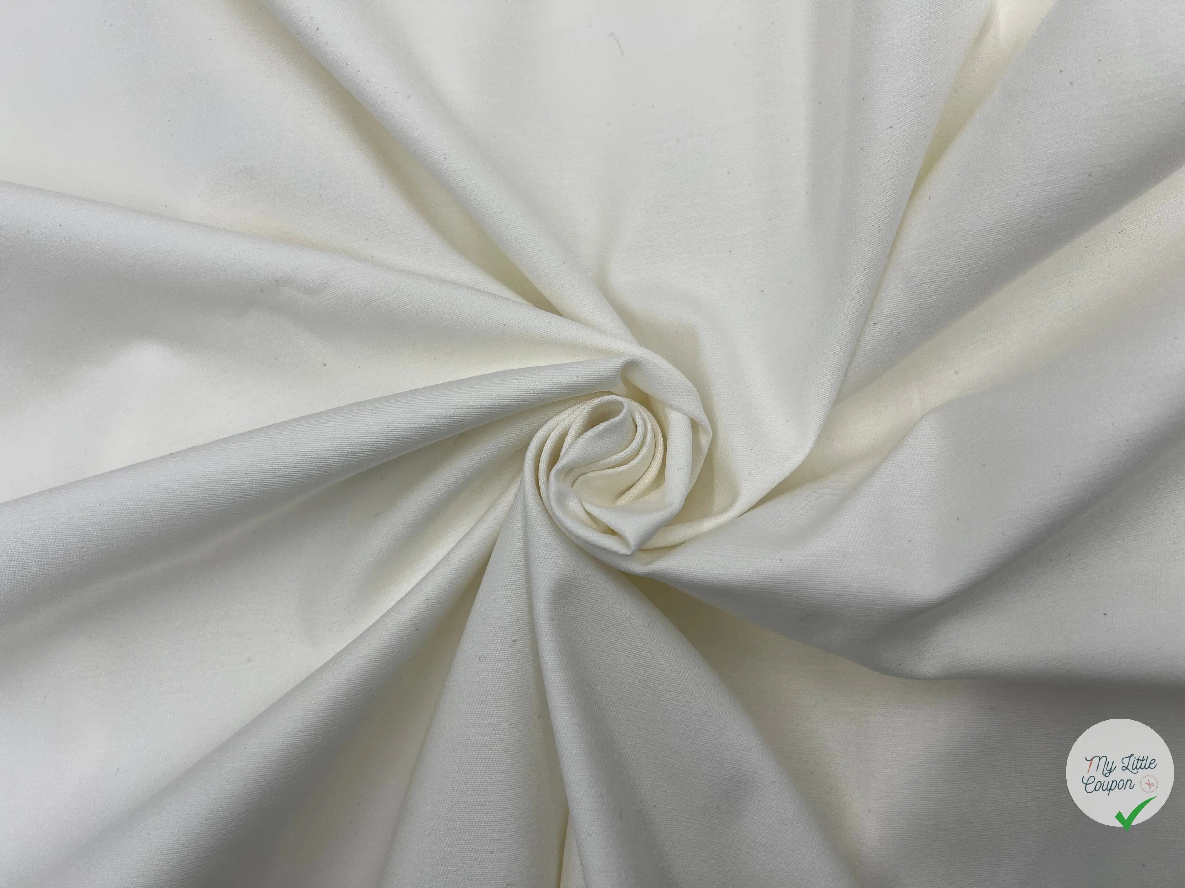 GABARDINE DE COTON BLANCHE ÉCRU LÉGÈRE - coupon de tissu de 3 mètres - My Little Coupon - tissu - coudre