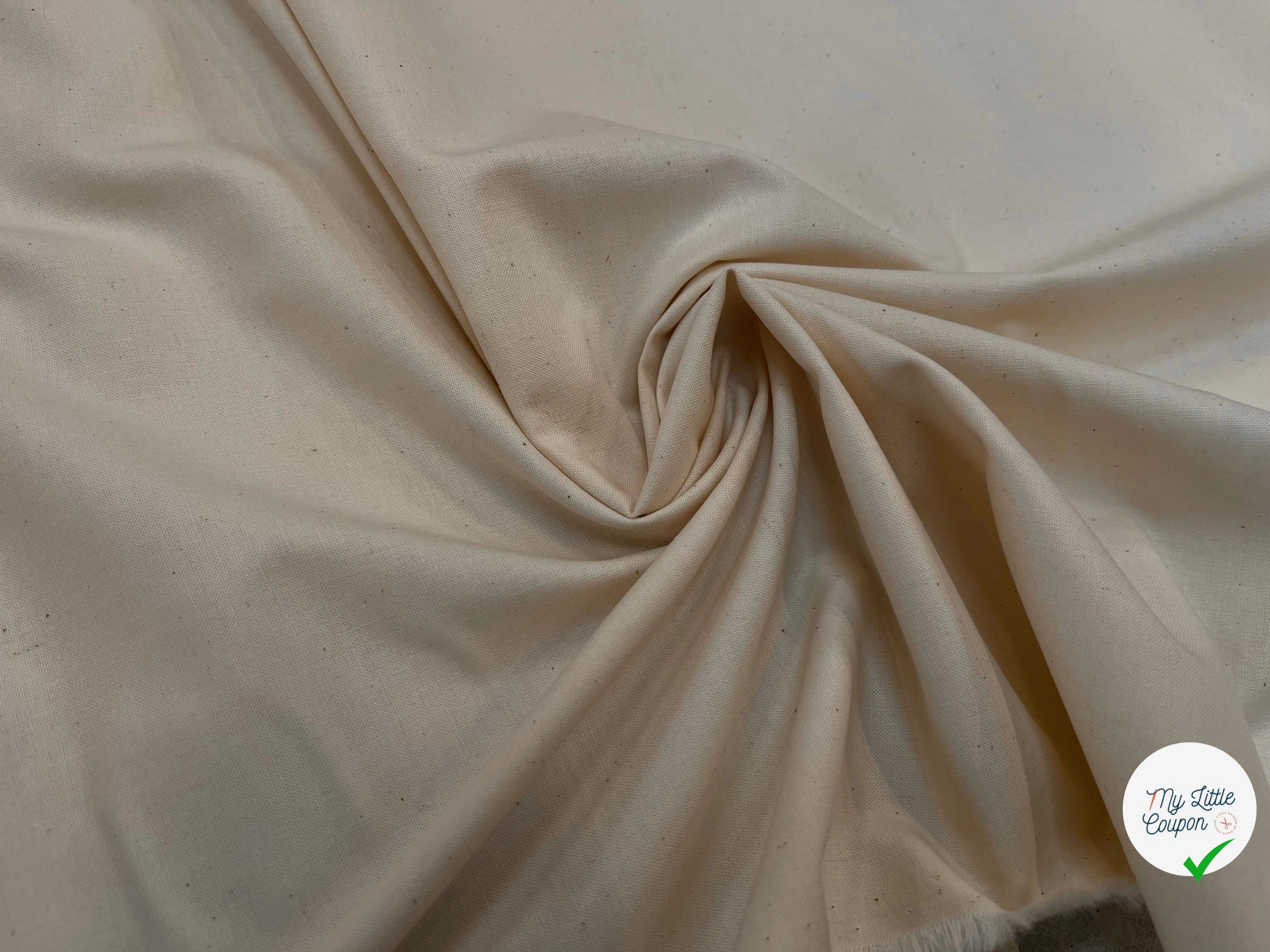 GABARDINE DE COTON DUVETEUX ÉCRU TOUT DOUX - My Little Coupon