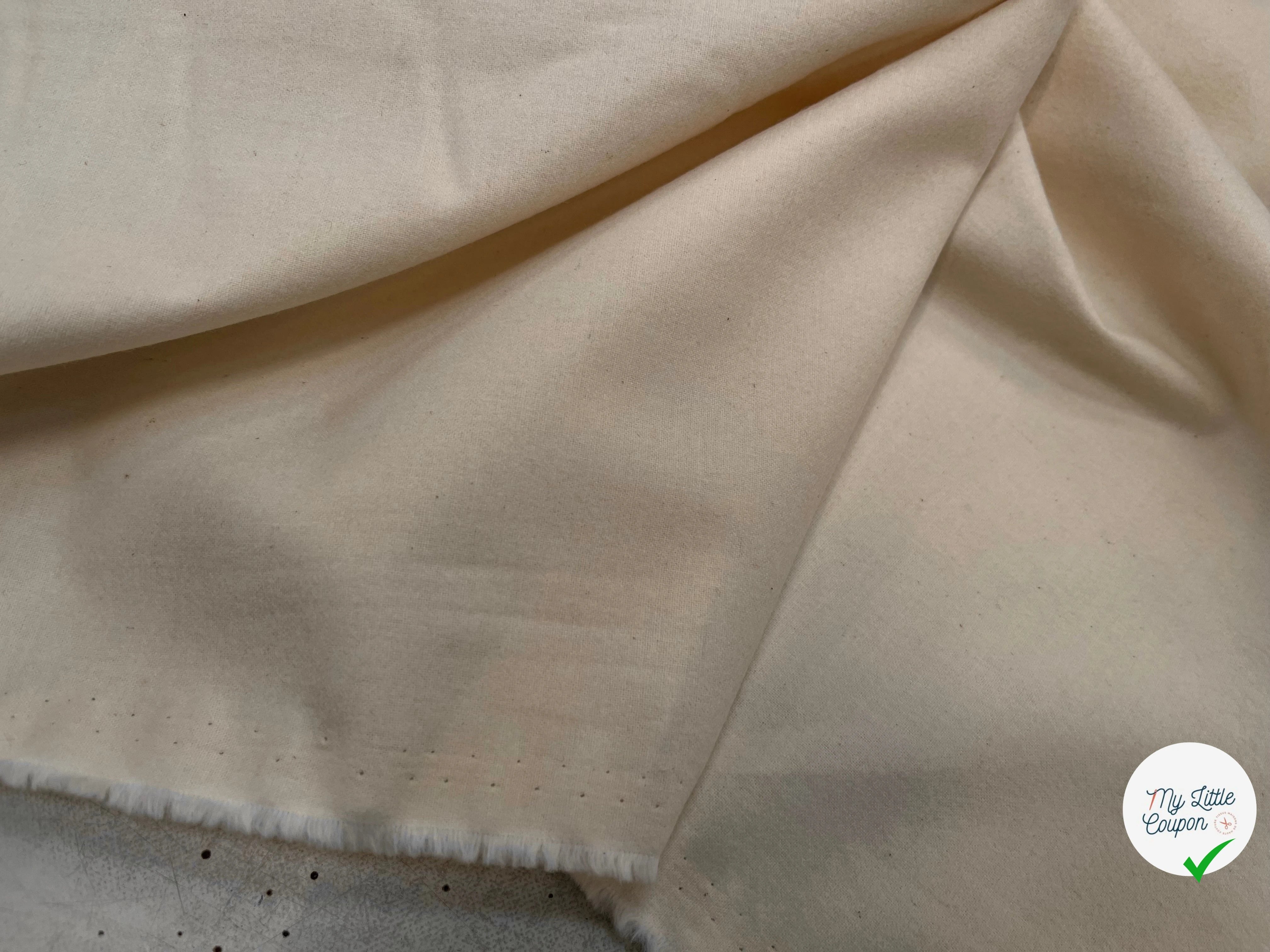 GABARDINE DE COTON DUVETEUX ÉCRU TOUT DOUX - My Little Coupon