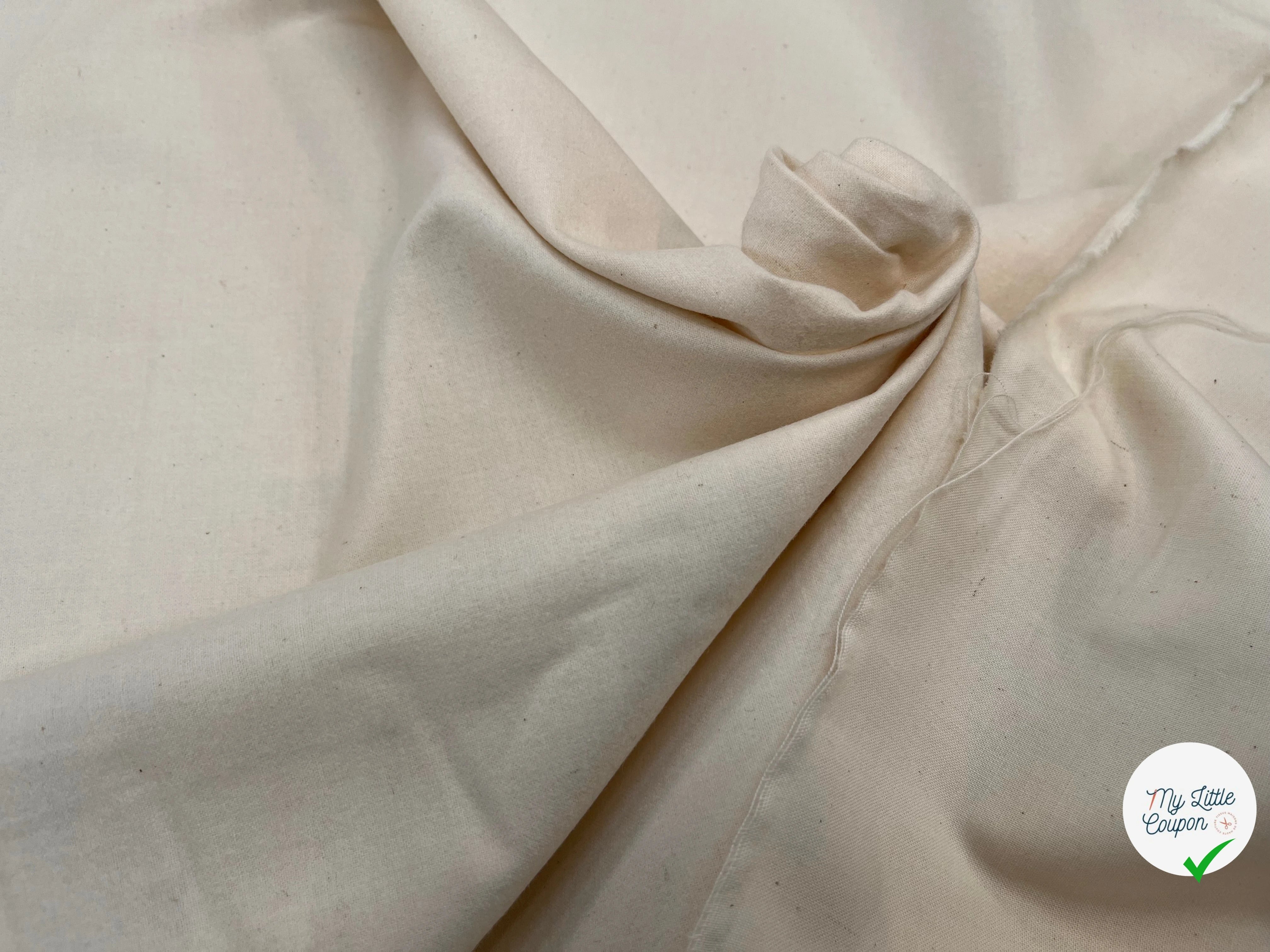 GABARDINE DE COTON DUVETEUX ÉCRU TOUT DOUX - My Little Coupon