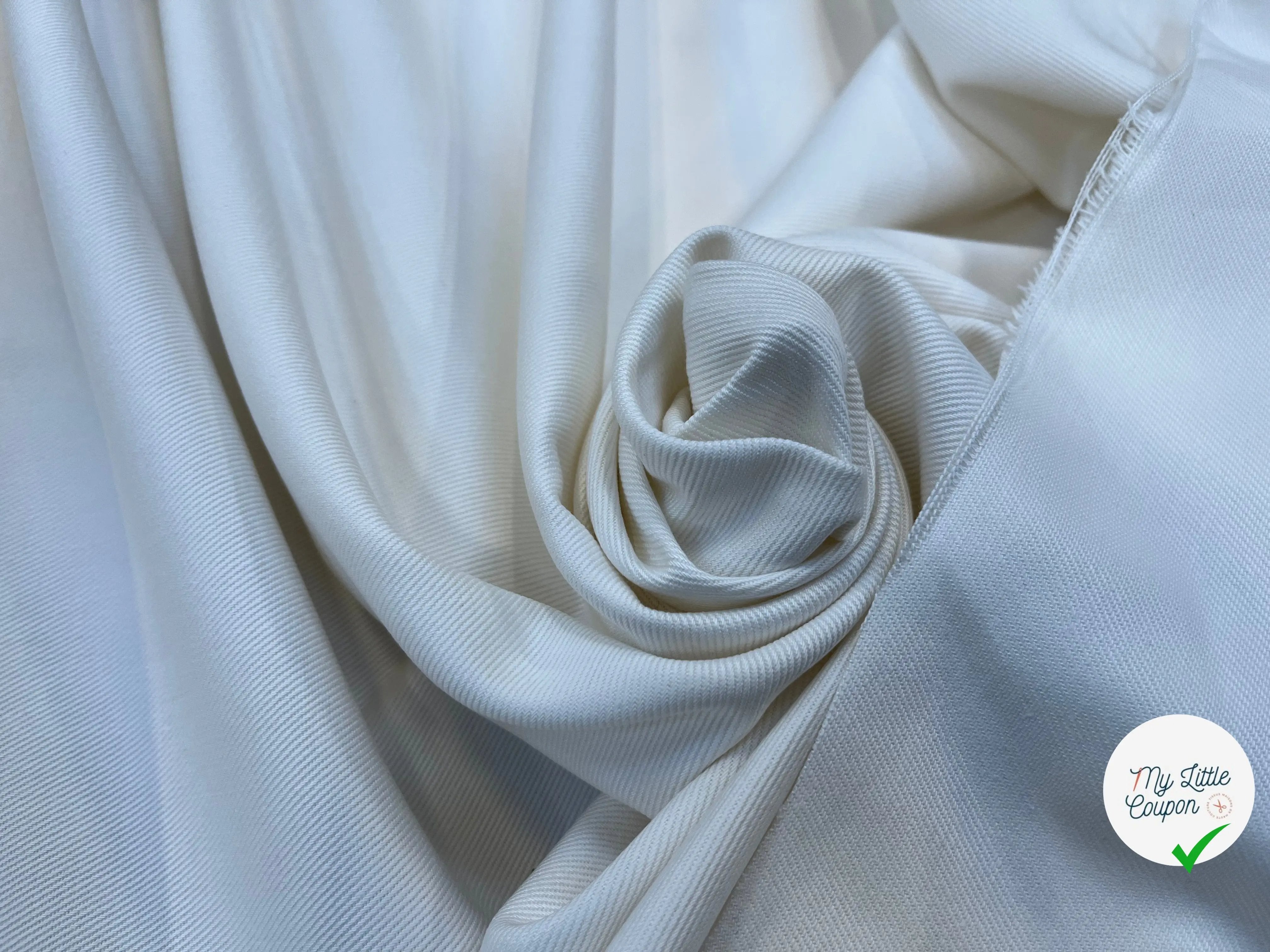 GABARDINE DE COTON ÉCRU - My Little Coupon