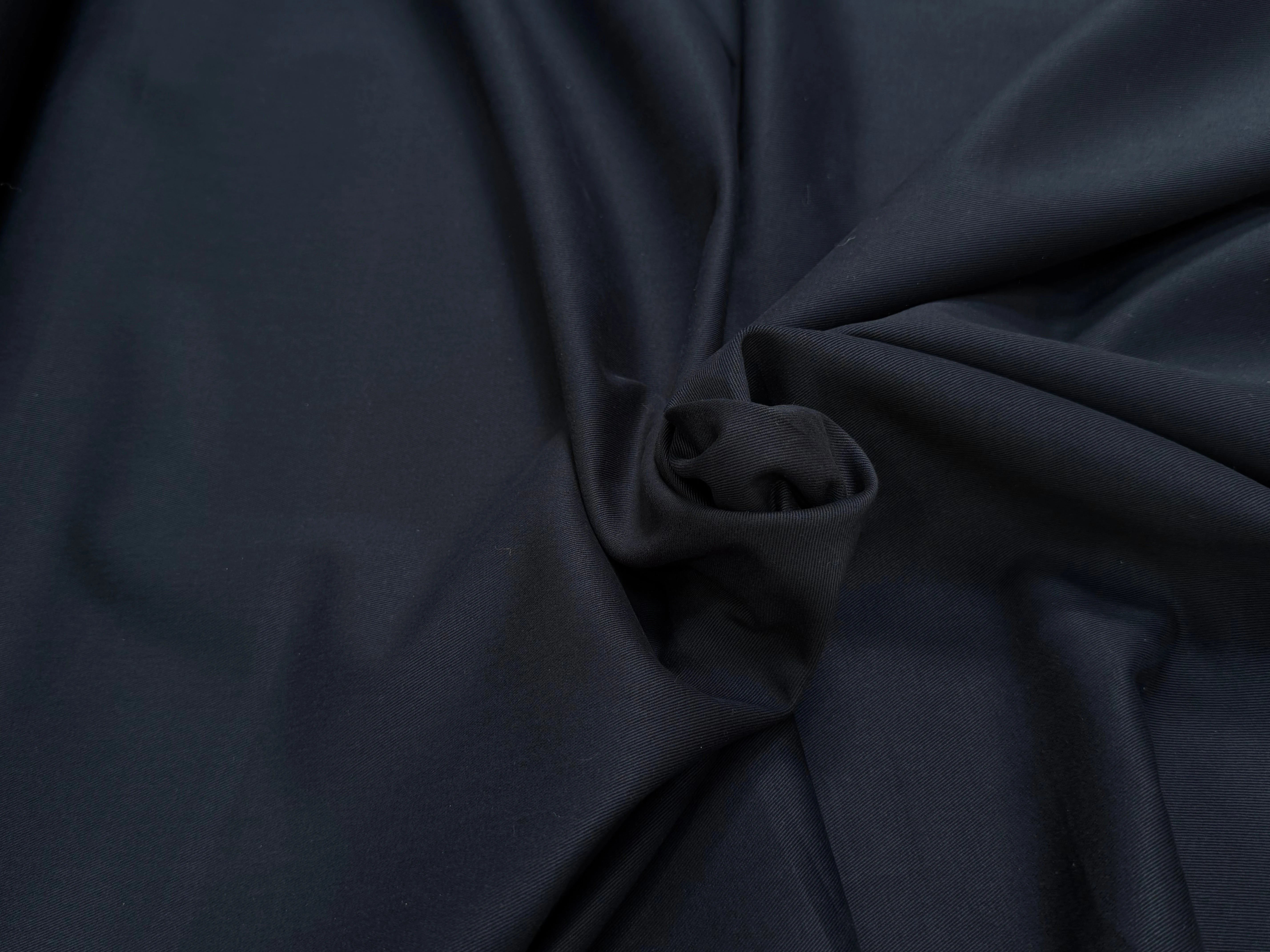 GABARDINE DE COTON FINEMENT SERGÉE GRATTÉ NAVY - My Little Coupon