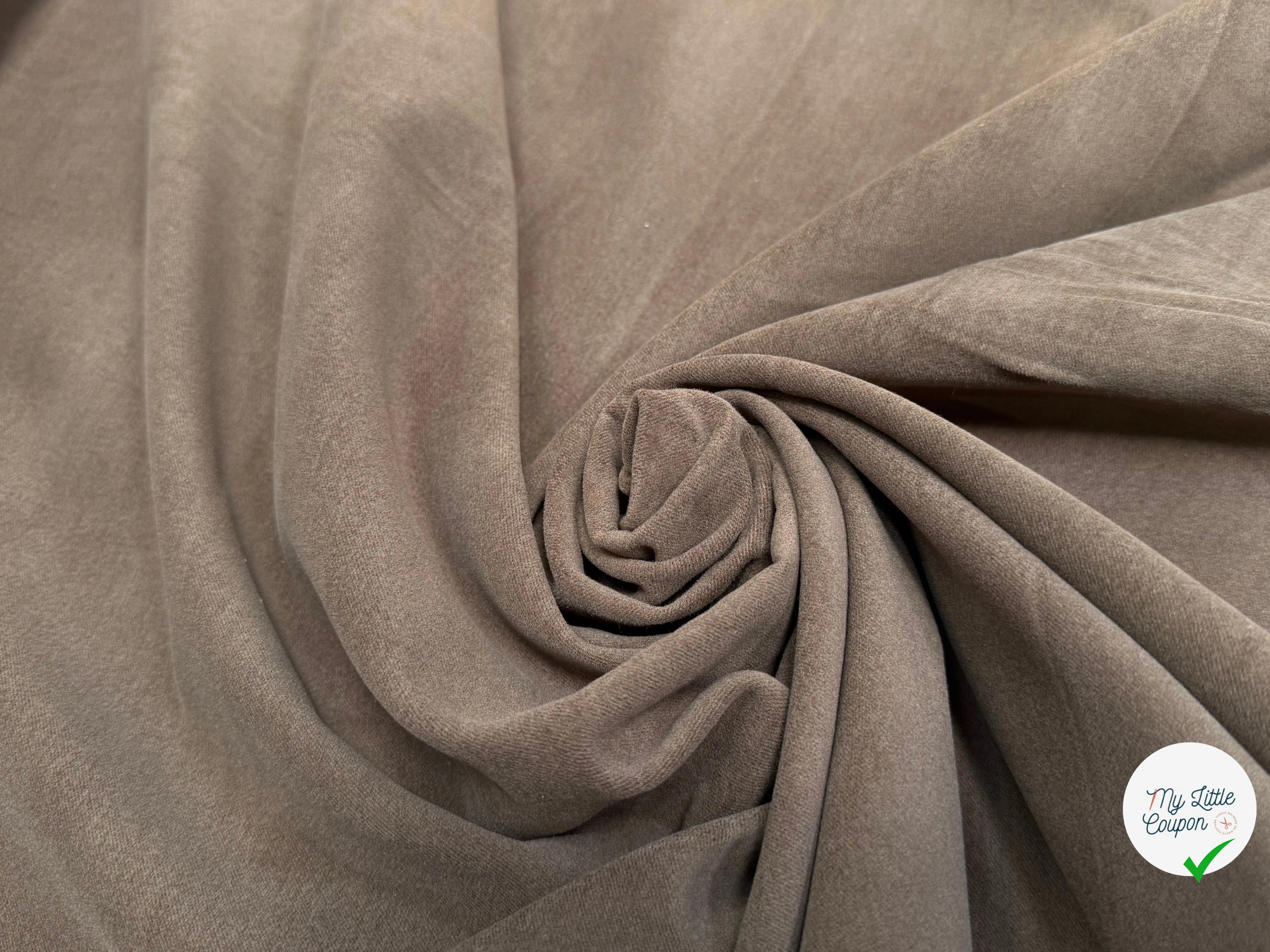 GABARDINE DE COTON GRATTÉE ULTRA BELLE CHOCO CARAMEL - My Little Coupon