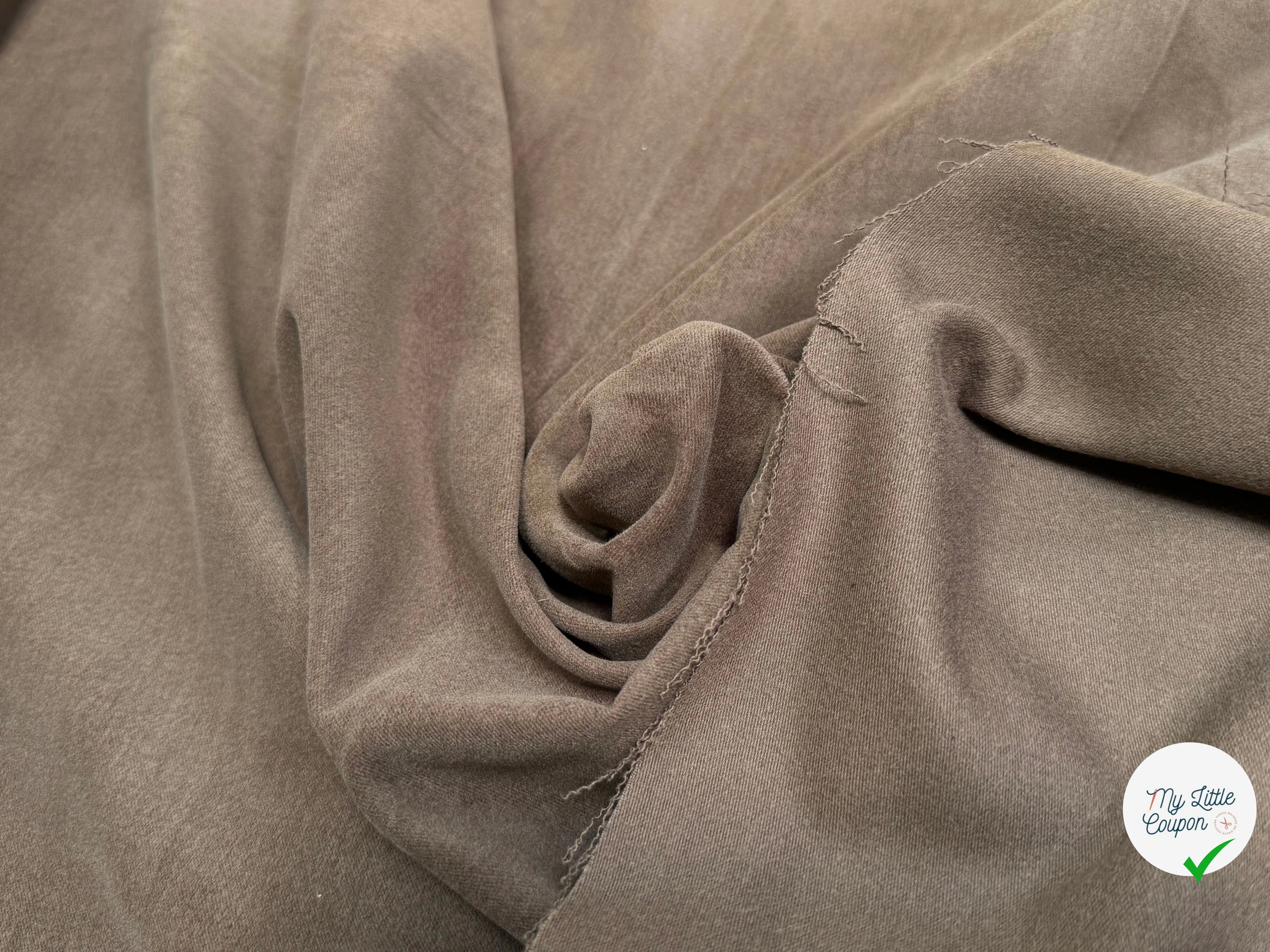 GABARDINE DE COTON GRATTÉE ULTRA BELLE CHOCO CARAMEL - My Little Coupon
