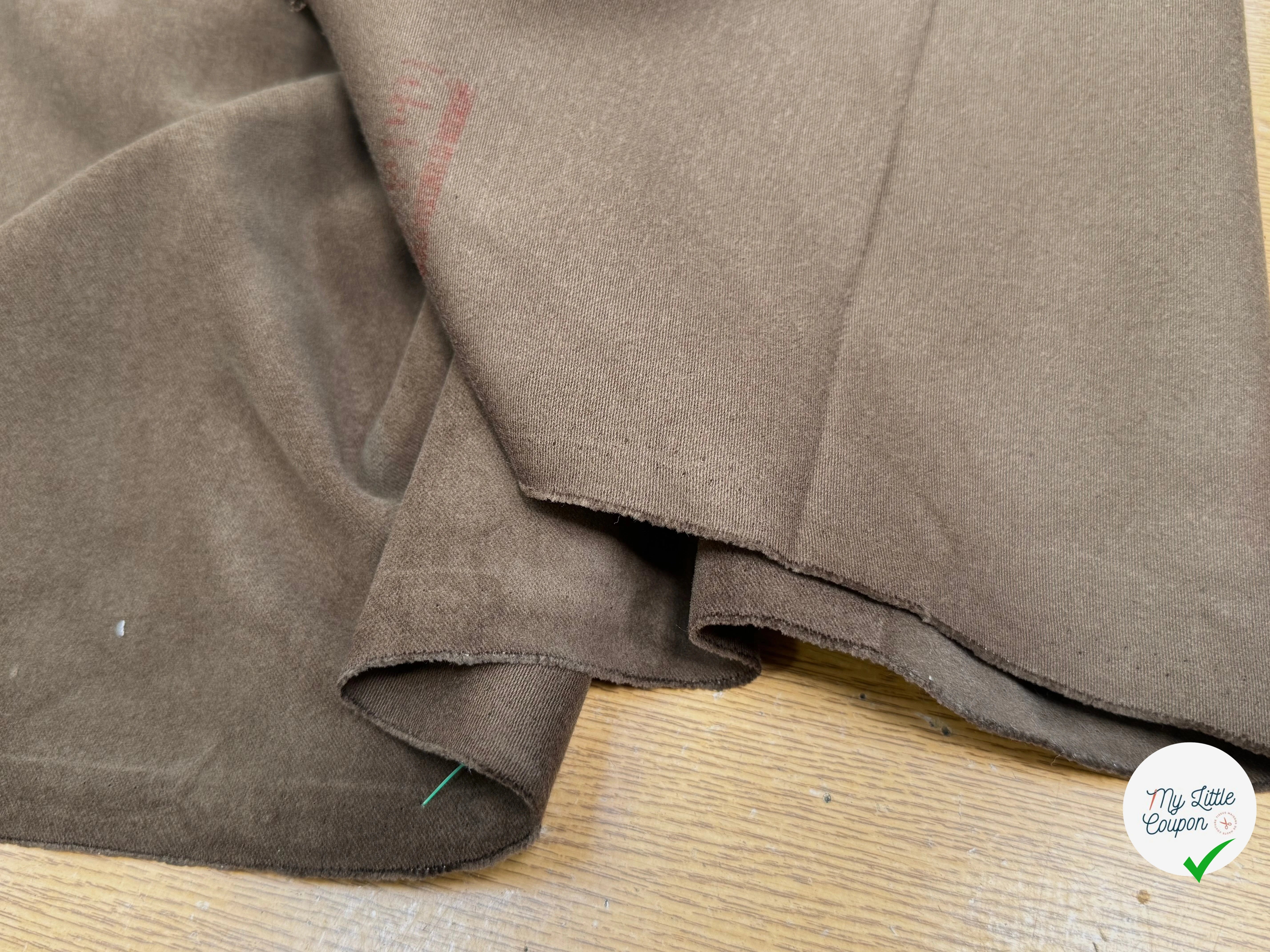 GABARDINE DE COTON GRATTÉE ULTRA BELLE CHOCO CARAMEL - My Little Coupon