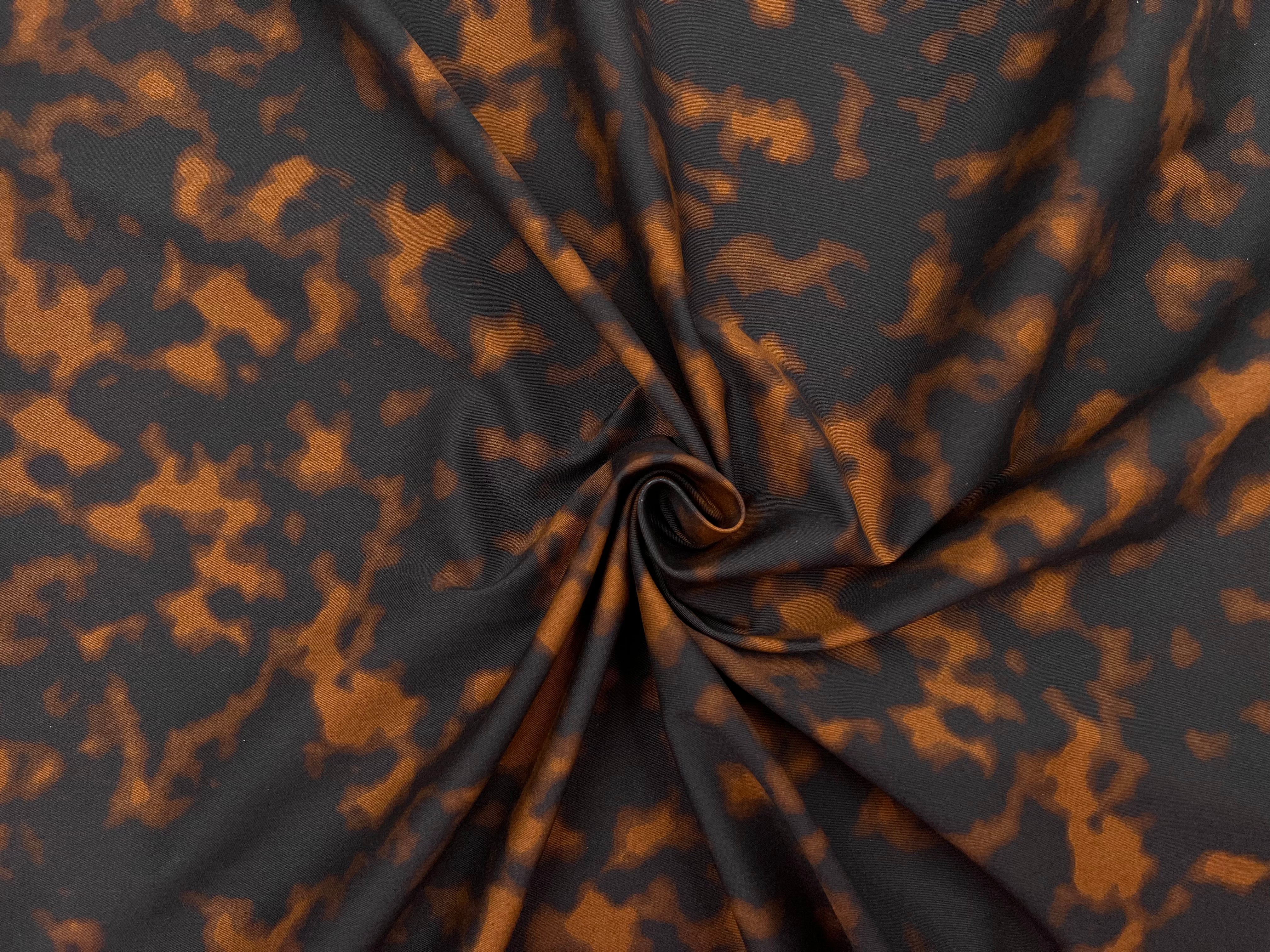 GABARDINE DE COTON IMPRIMÉE ONYX PAIN D'ÉPICE MSO