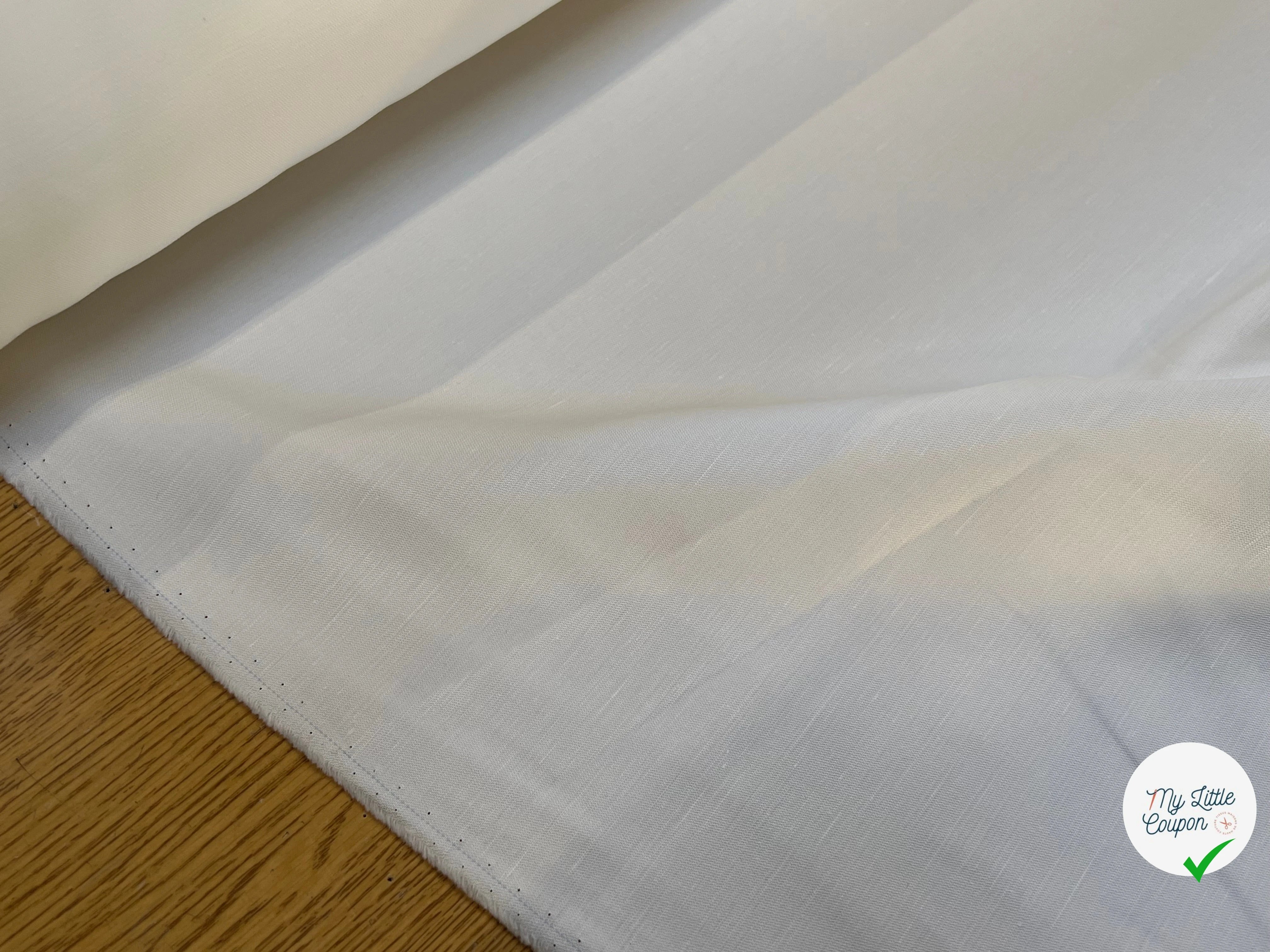 GABARDINE DE COTON LÉGER BLANC 100% COTON 160CM - My Little Coupon