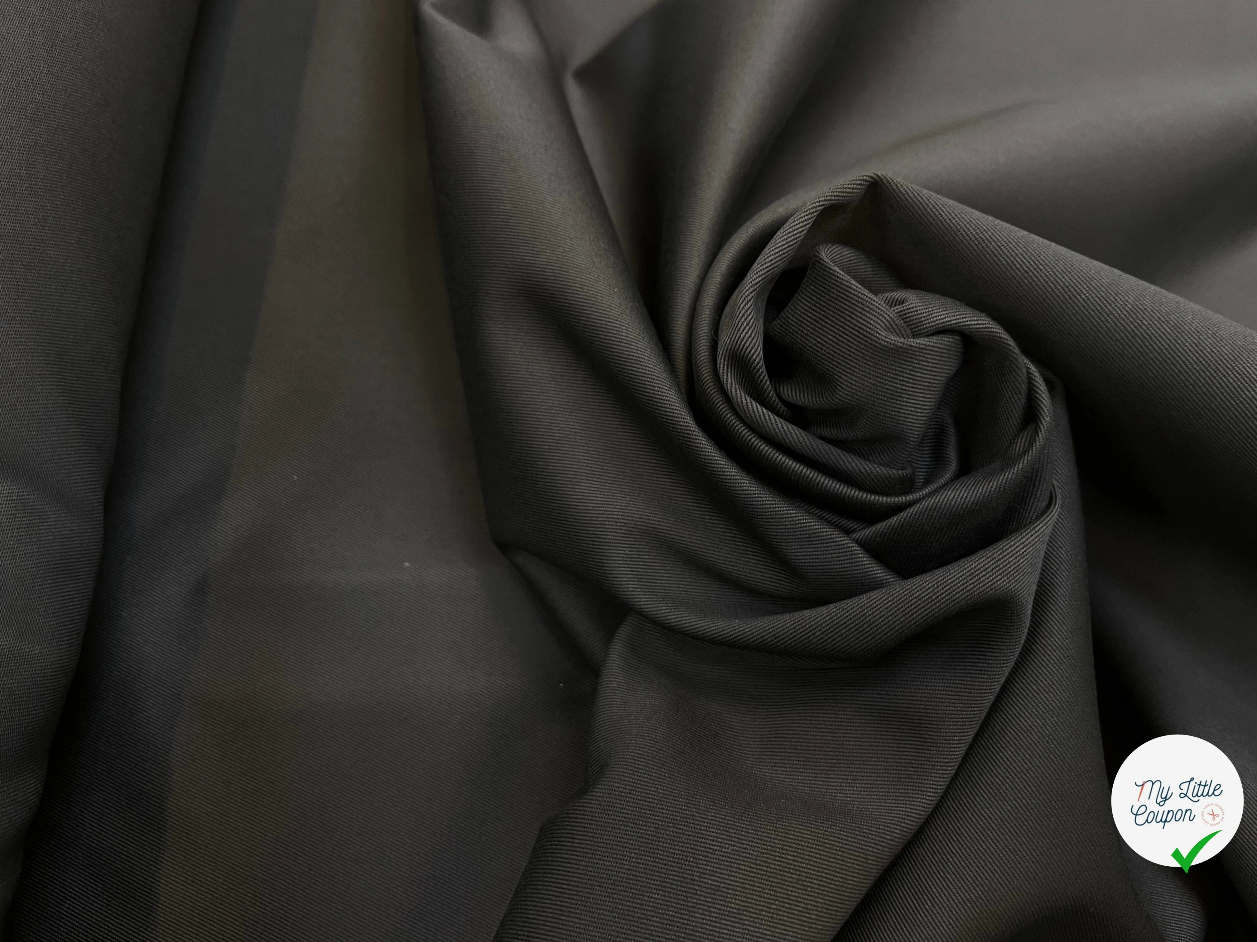 GABARDINE DE COTON LOURDE CARBONE - My Little Coupon
