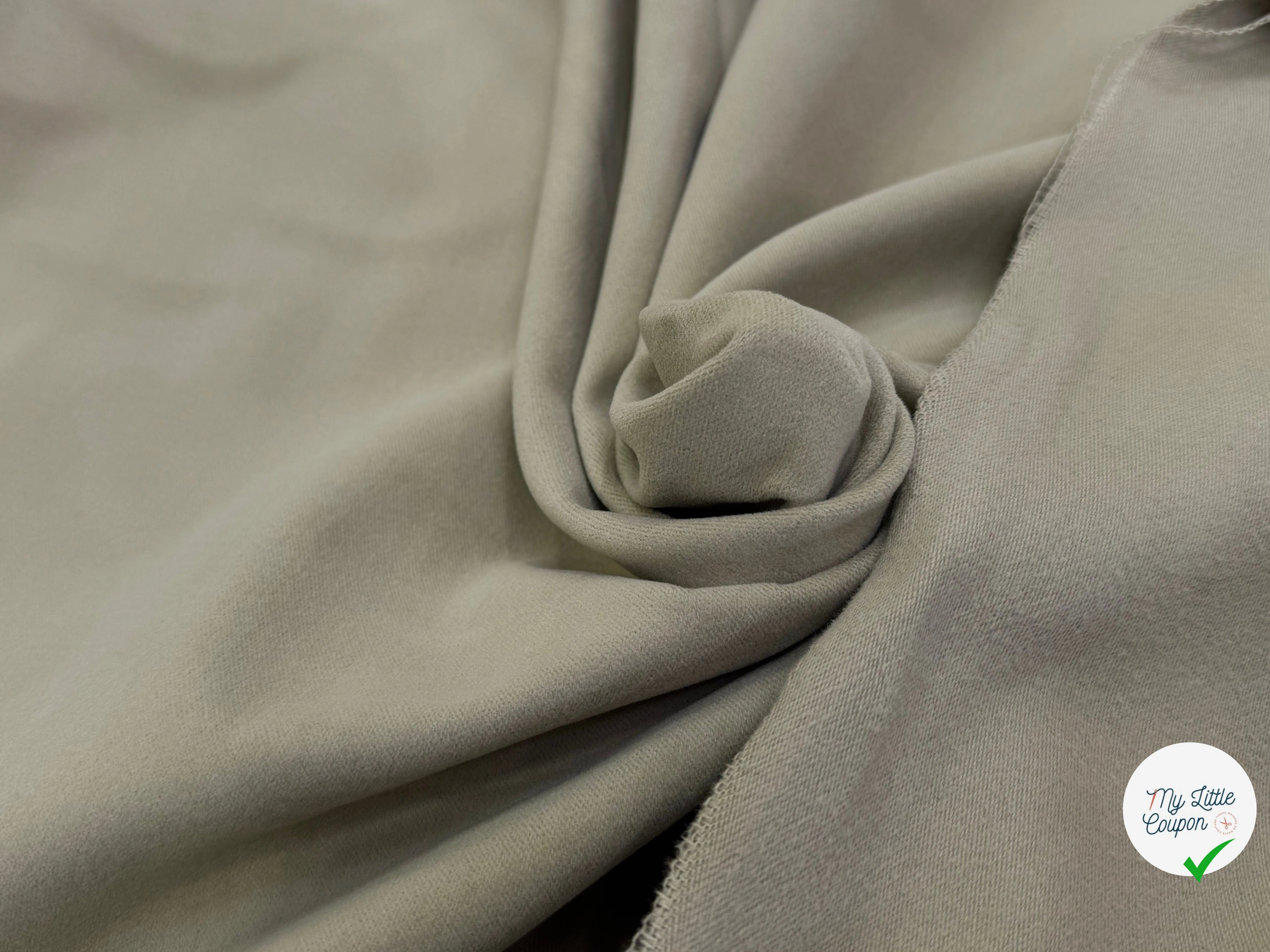 GABARDINE DE COTON LOURDE GRATÉE BEIGE TOUCHER DOUX - My Little Coupon