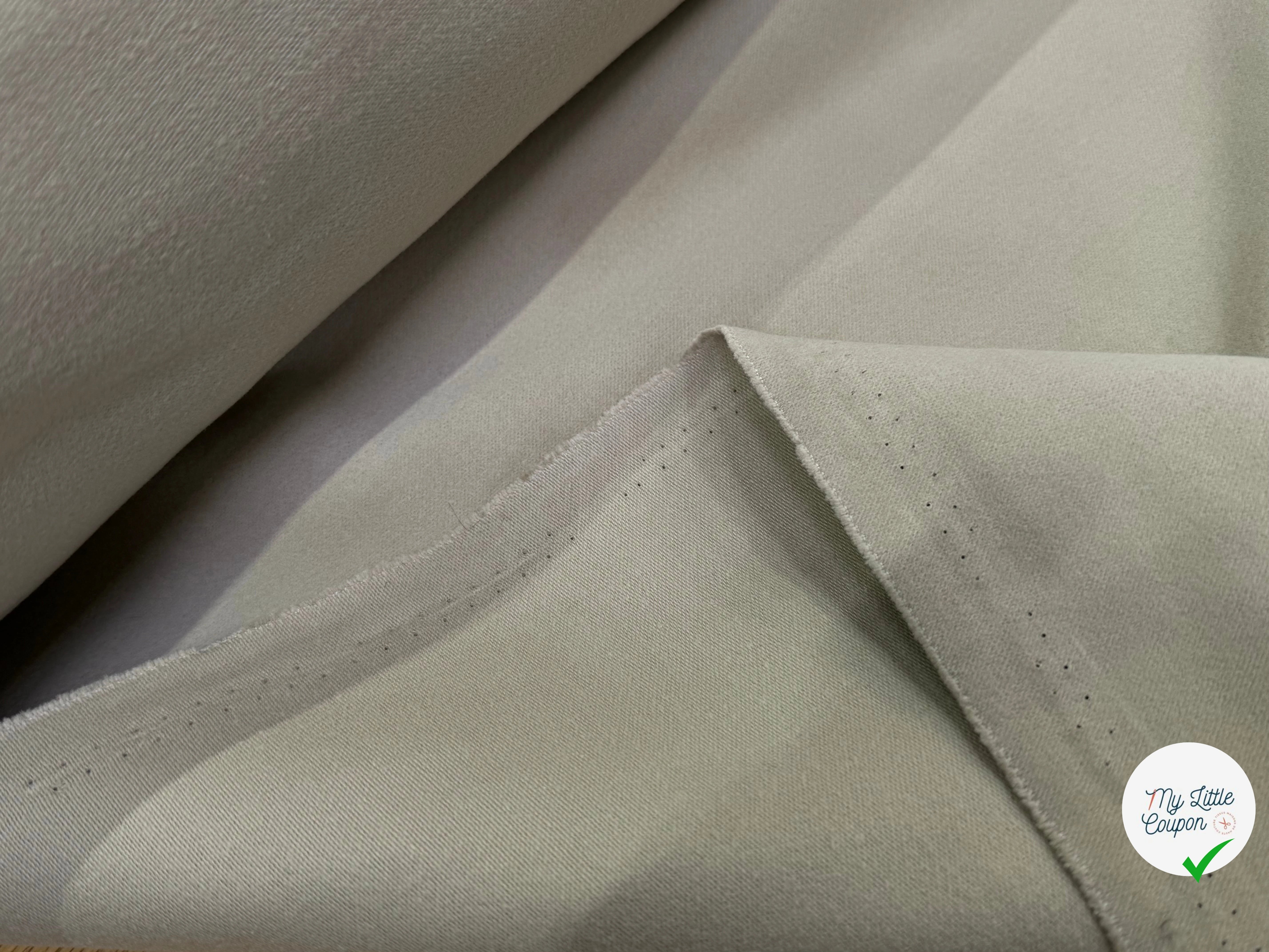 GABARDINE DE COTON LOURDE GRATÉE BEIGE TOUCHER DOUX - My Little Coupon