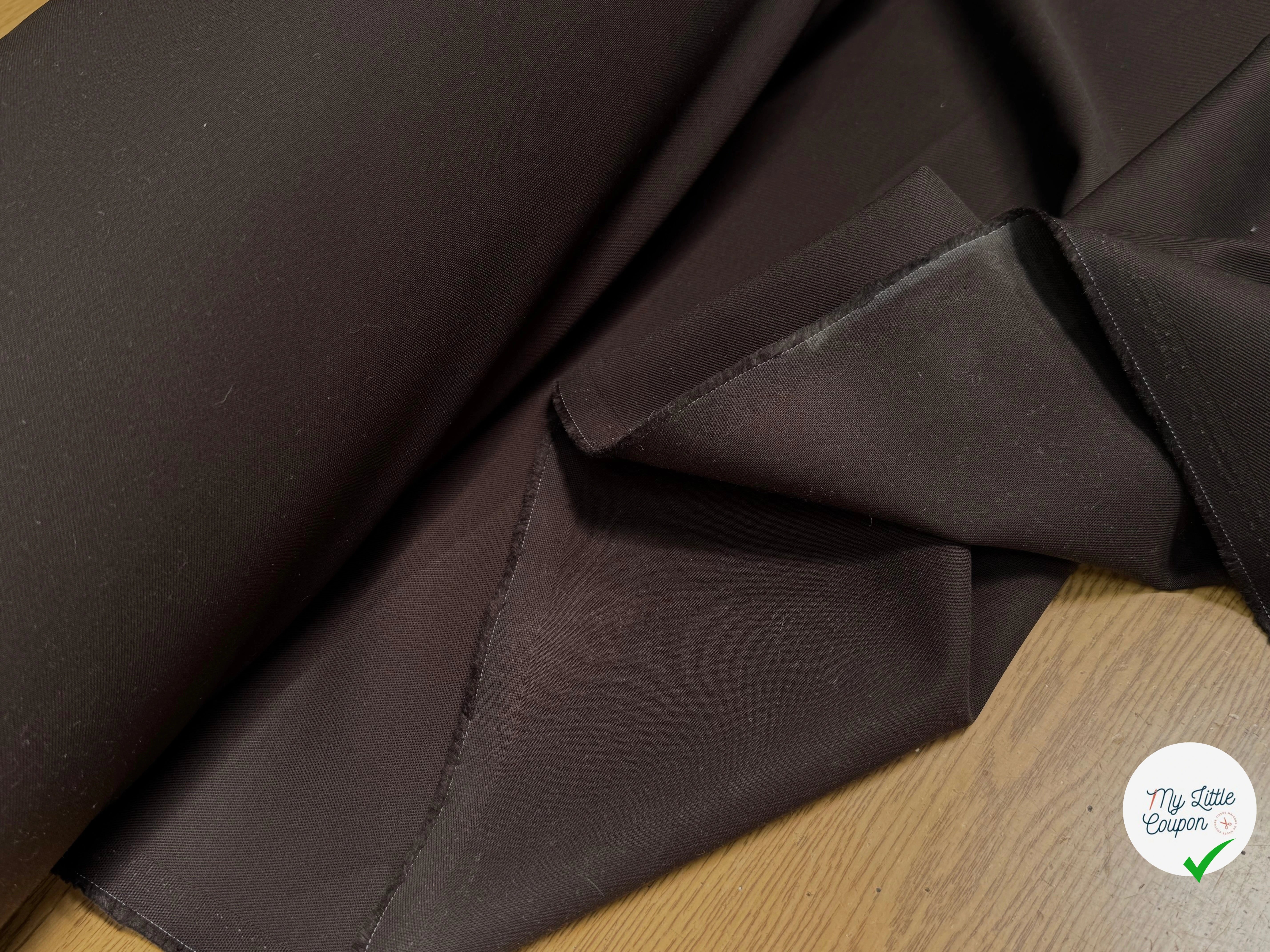 GABARDINE DE COTON LOURDE SERGÉE BELLE TENUE BROWN - My Little Coupon