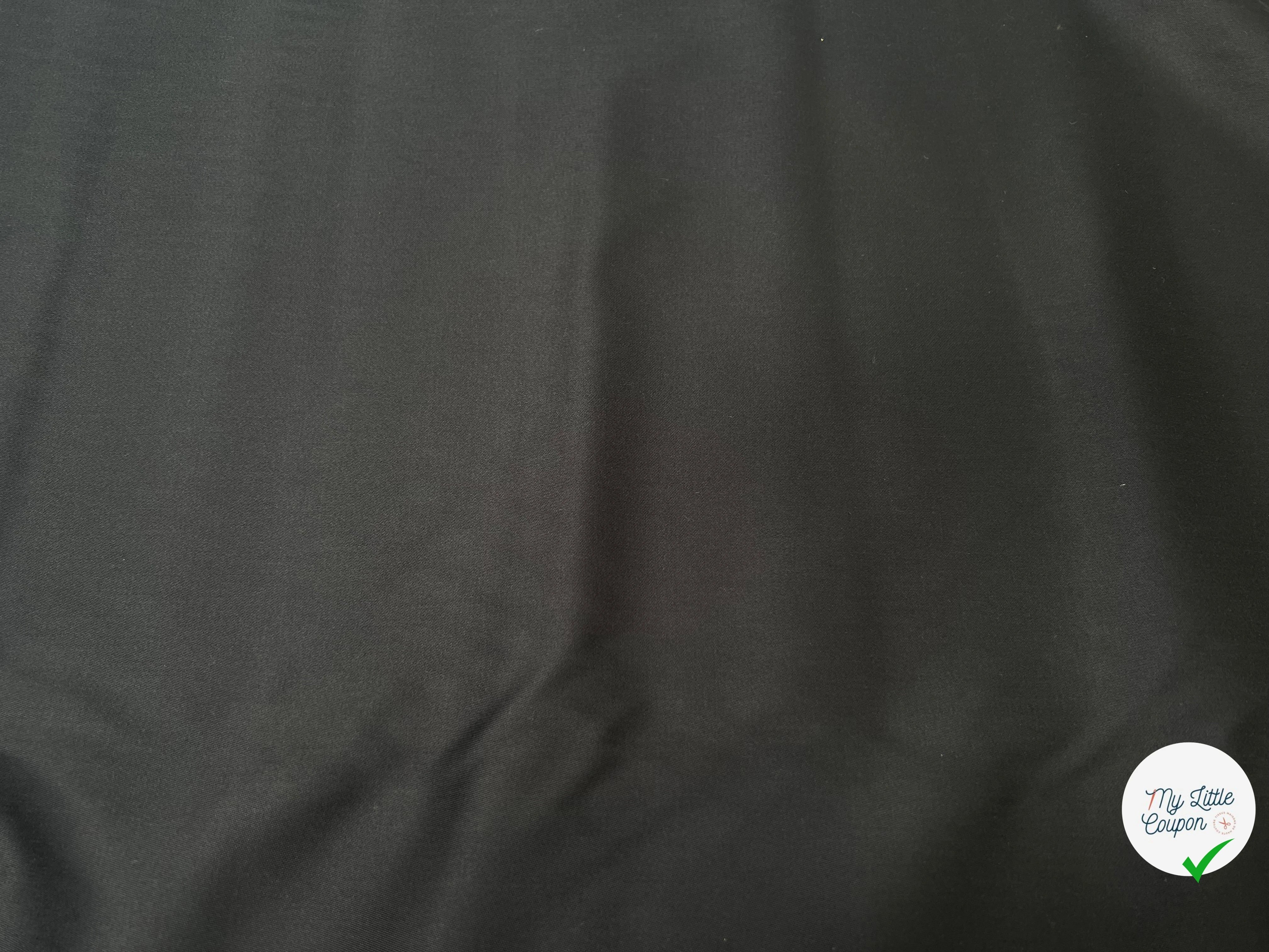 GABARDINE DE COTON NOIR SATINÉ - My Little Coupon