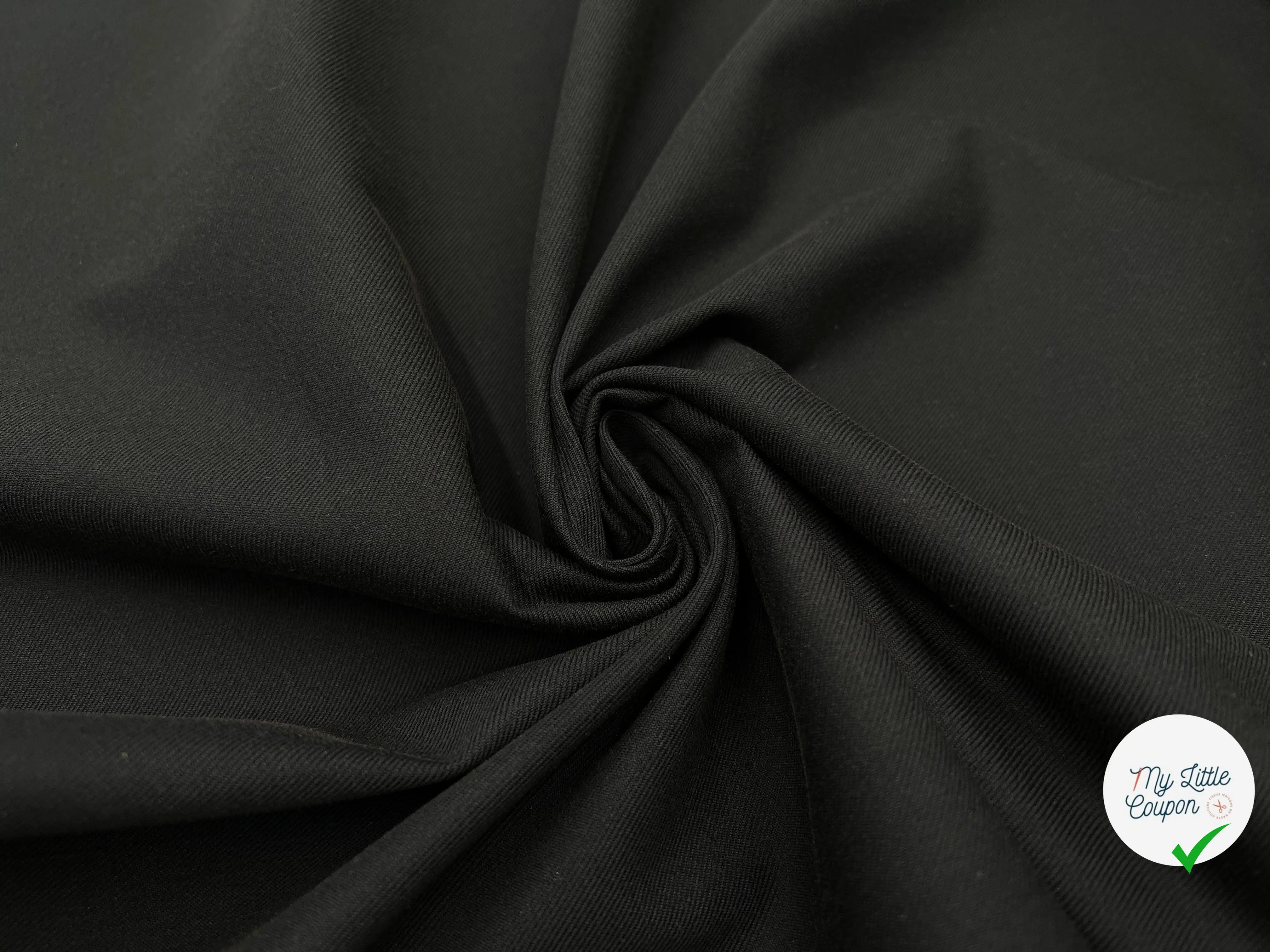 GABARDINE DE COTON NOIRE - My Little Coupon - tissu - coudre