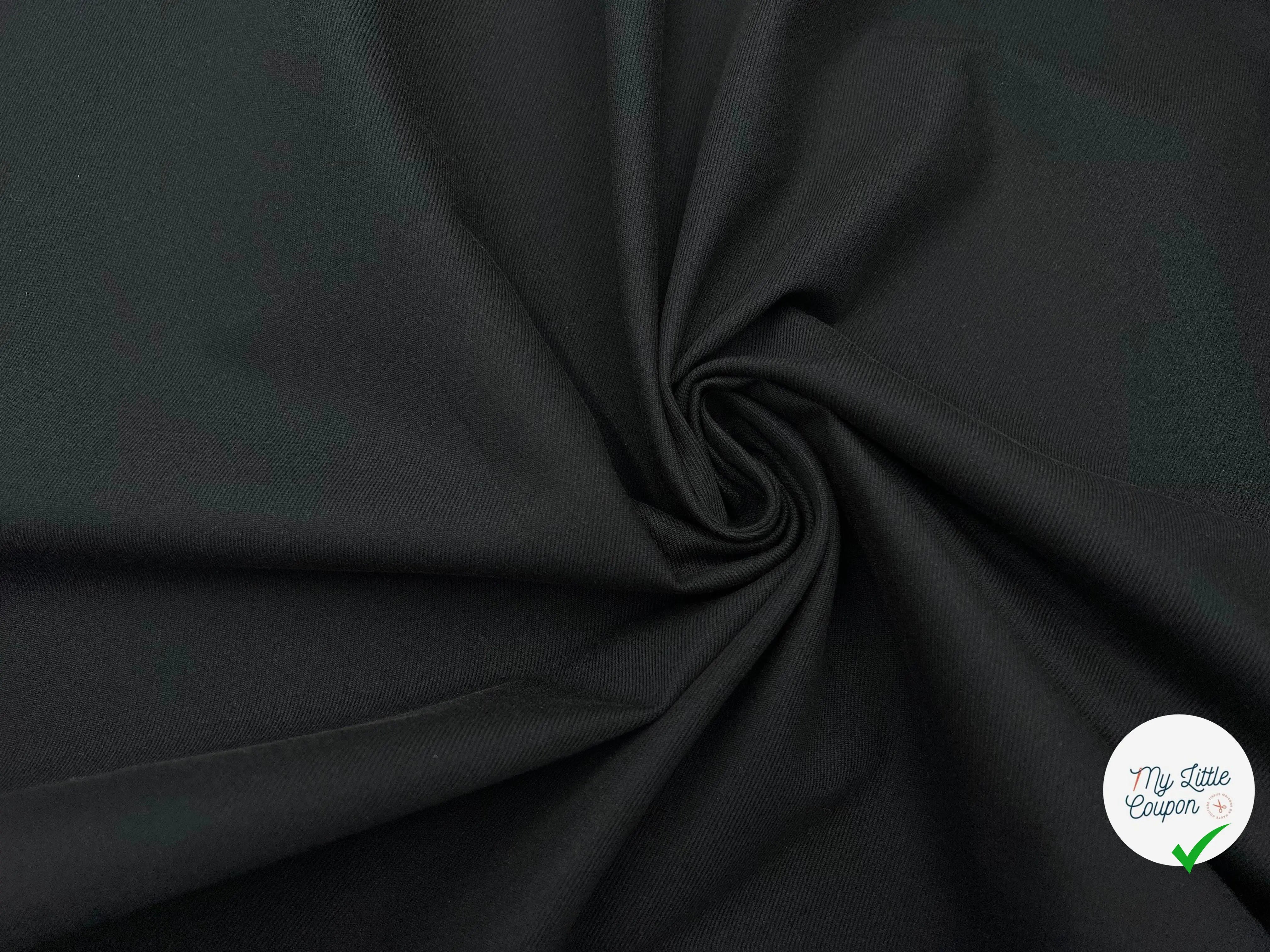 GABARDINE DE COTON NOIRE - My Little Coupon - tissu - coudre