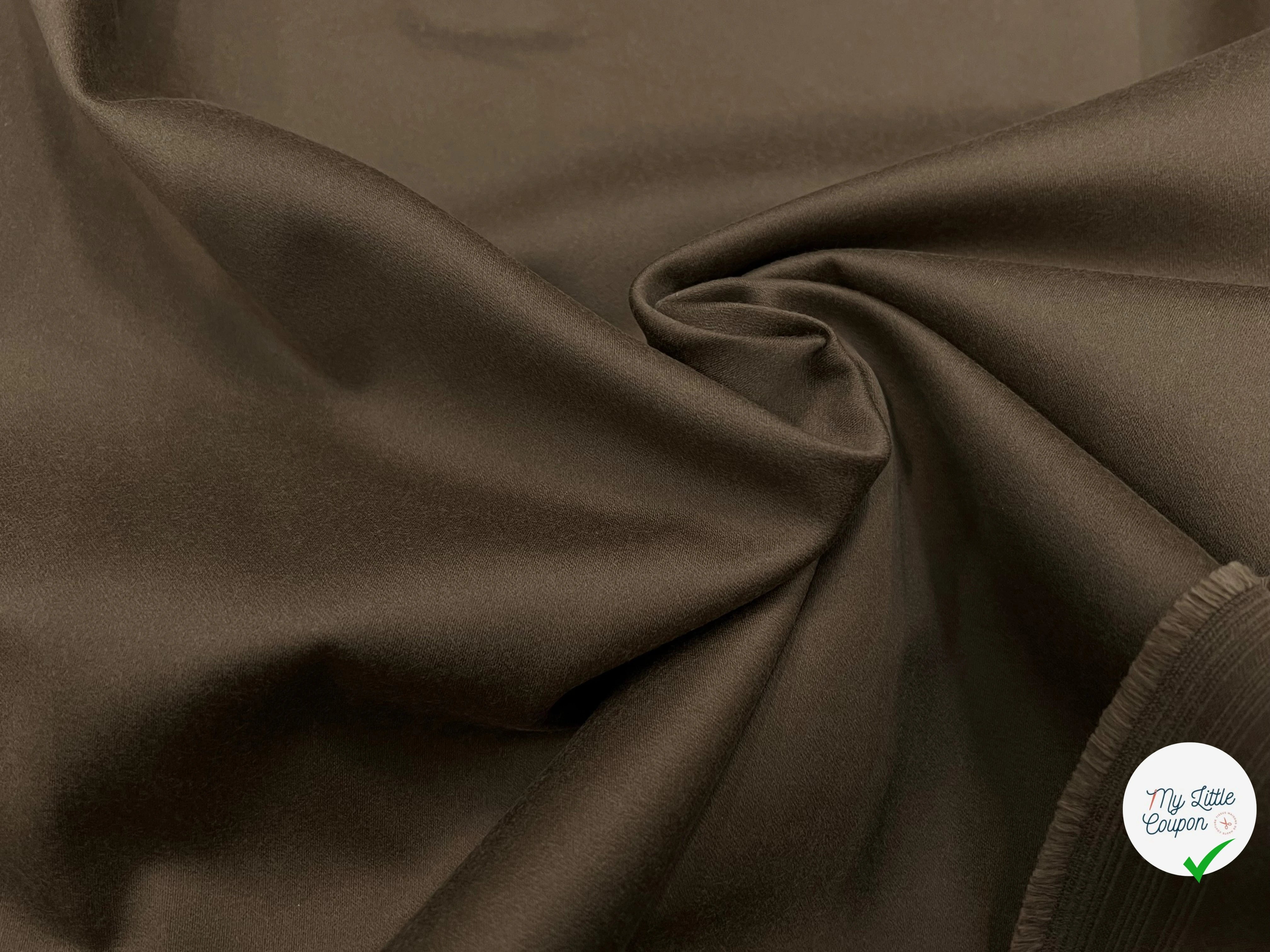 GABARDINE DE COTON PEIGNÉE CAMEL FONCÉ JAPON 118CM LAIZE - My Little Coupon