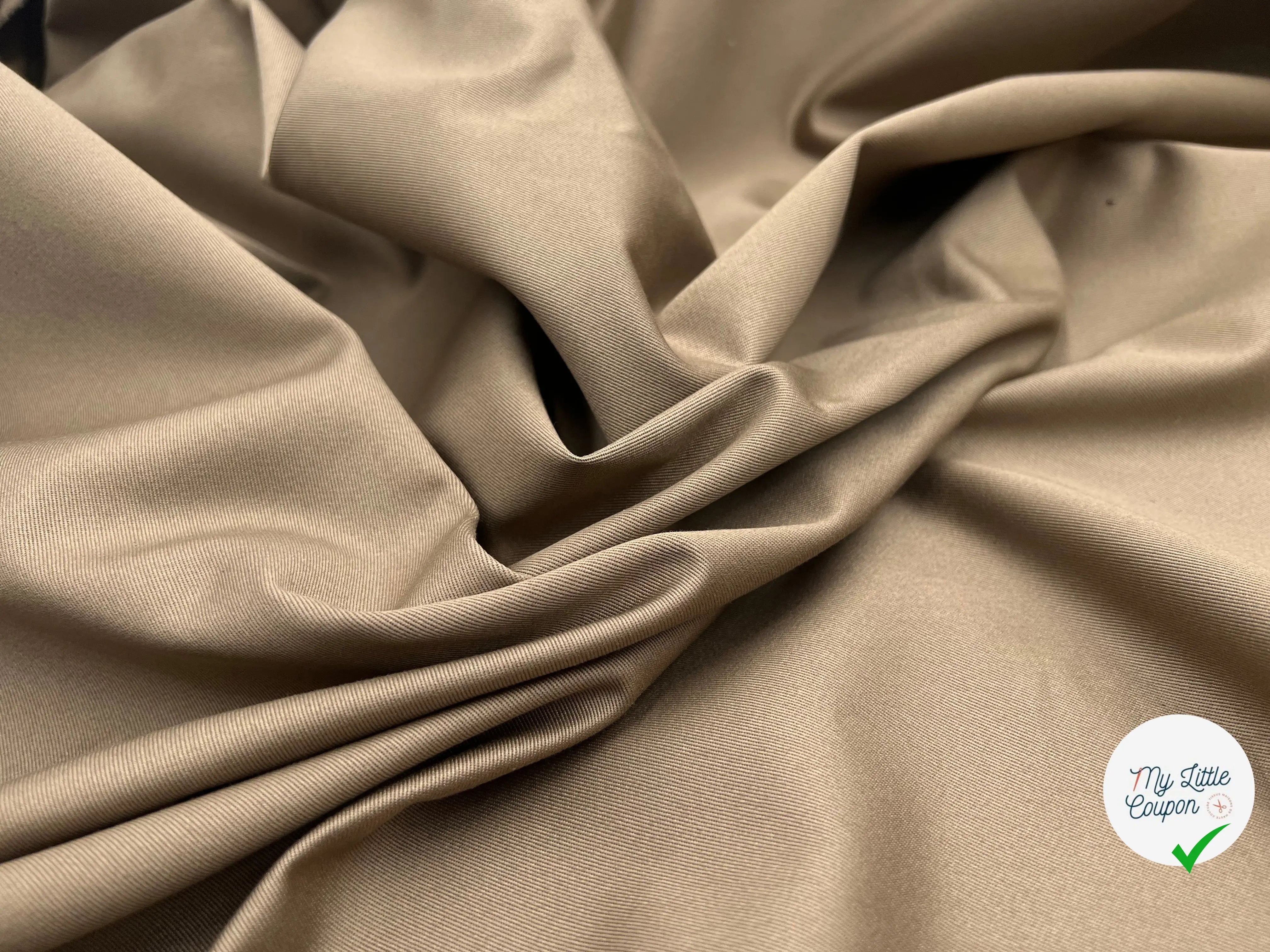 GABARDINE DE COTON PEIGNÉE COFFEE - My Little Coupon - tissu - coudre