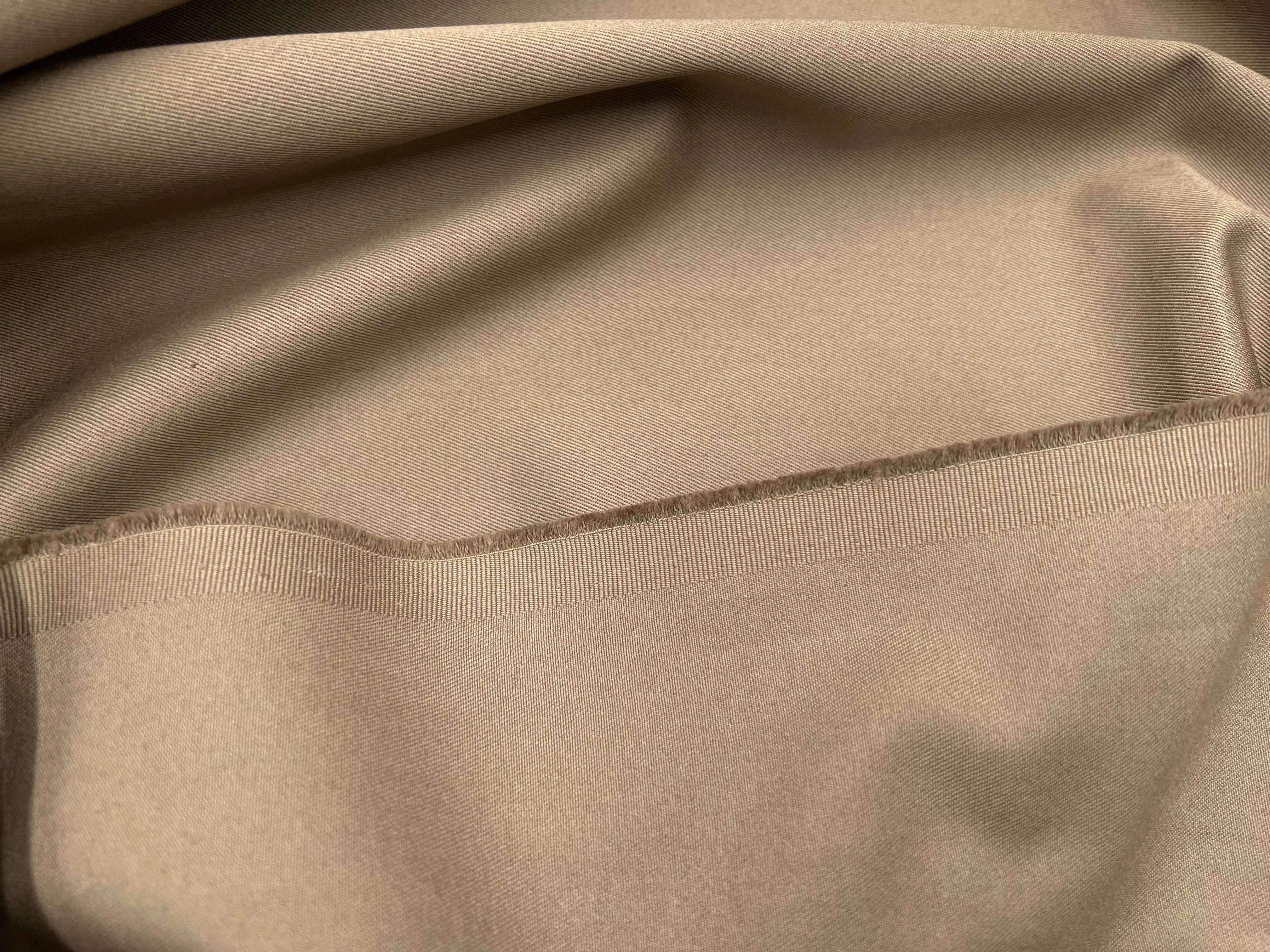 GABARDINE DE COTON PEIGNÉE COFFEE - My Little Coupon - tissu - coudre
