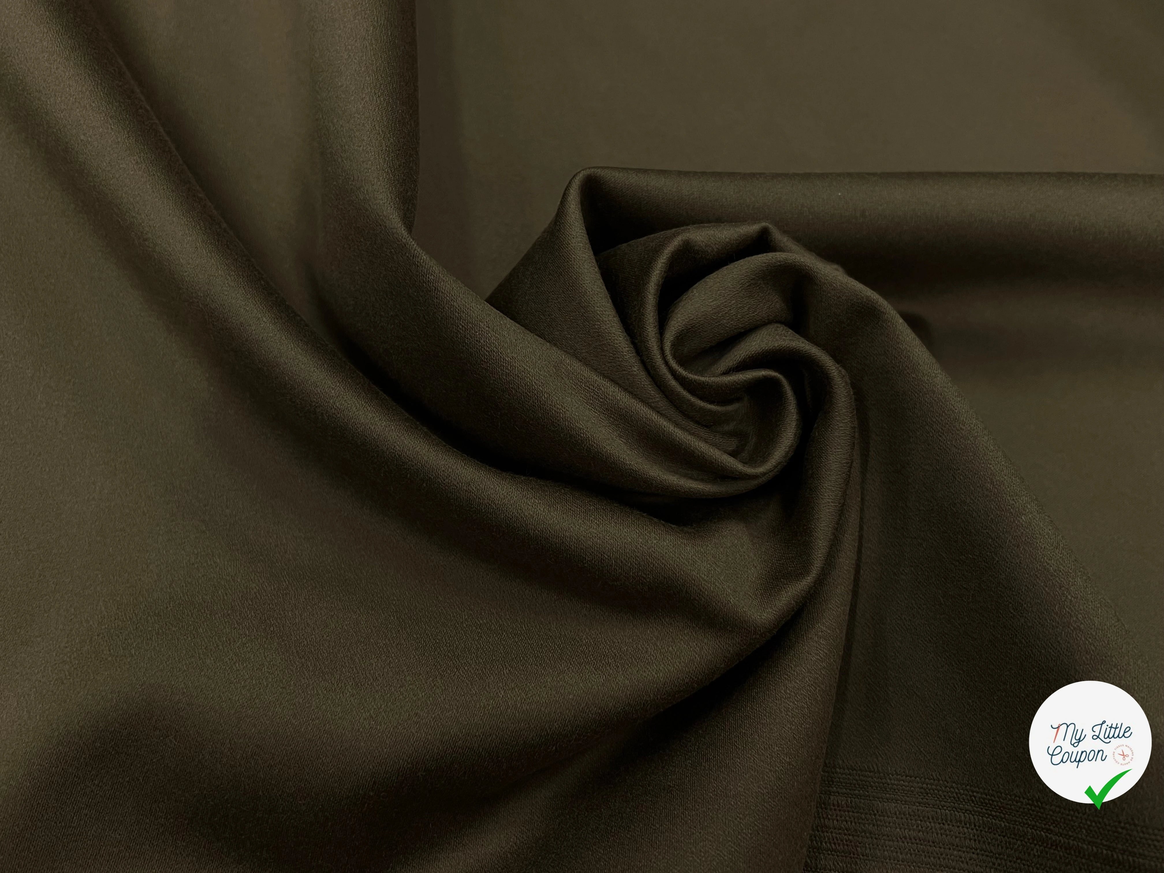 GABARDINE DE COTON PEIGNÉE VERT KAKI JAPON 118CM LAIZE - My Little Coupon