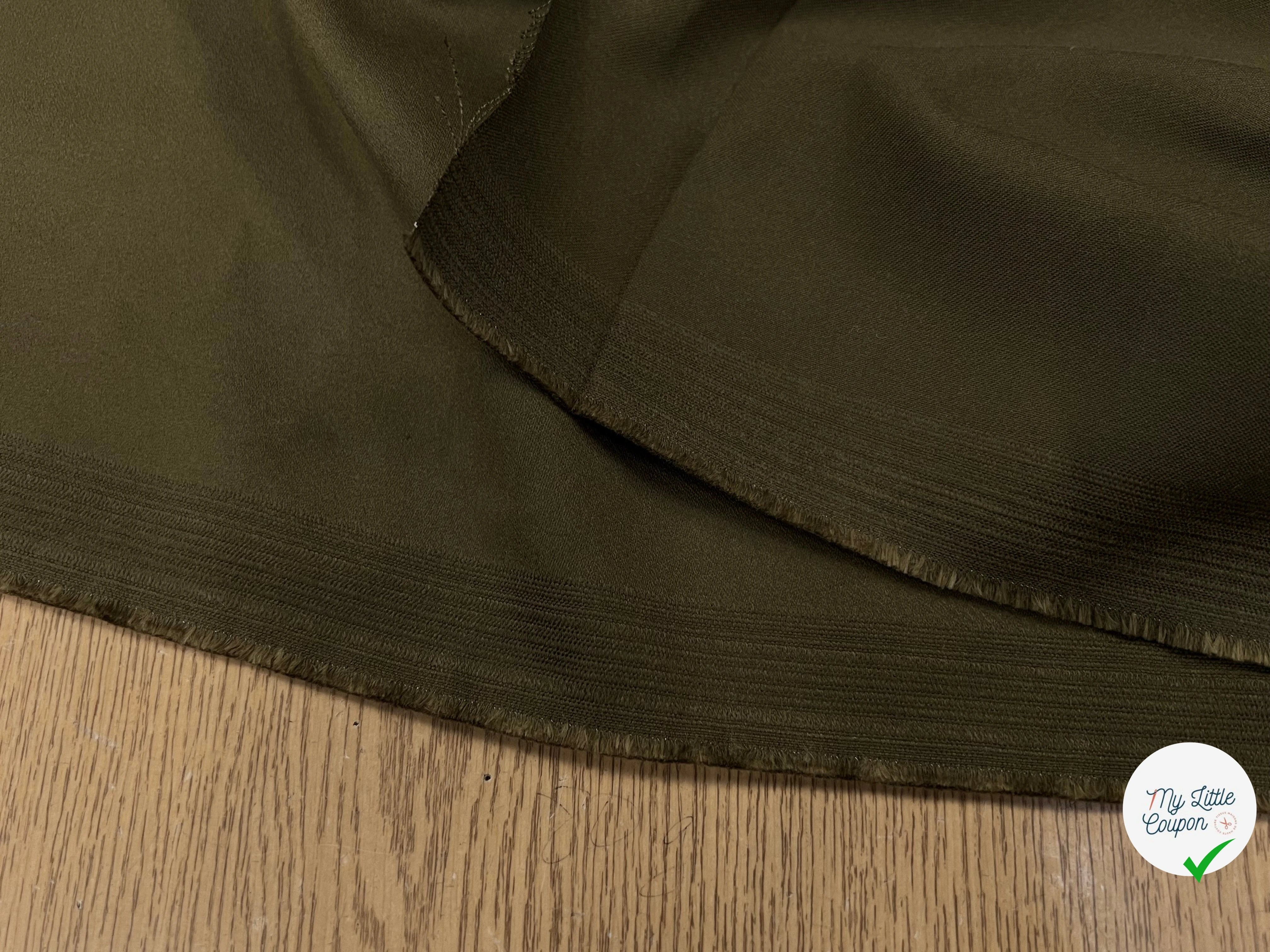 GABARDINE DE COTON PEIGNÉE VERT KAKI JAPON 118CM LAIZE - My Little Coupon