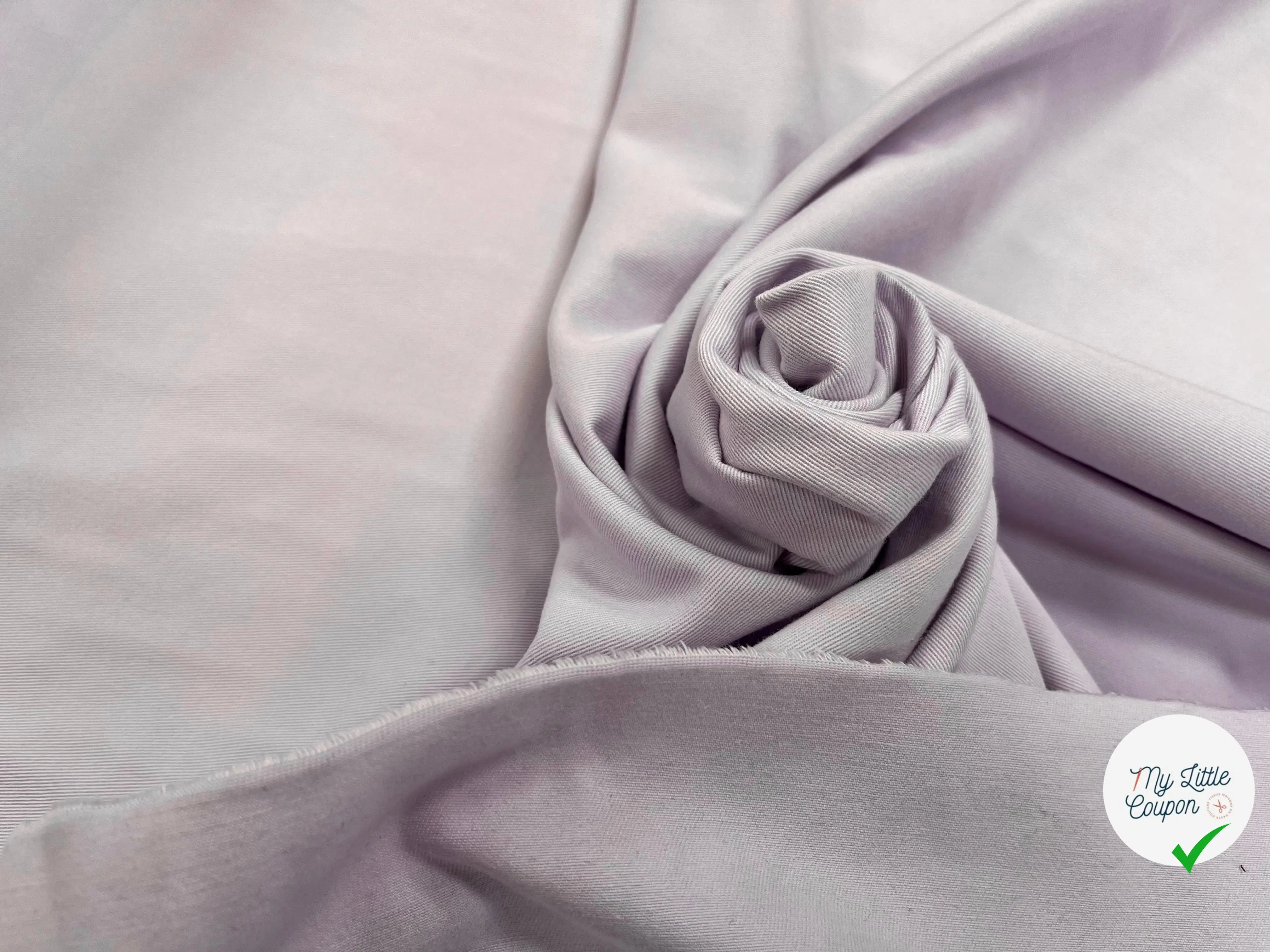 GABARDINE DE COTON PÉTITE LAIZE ICE LAVANDER - My Little Coupon