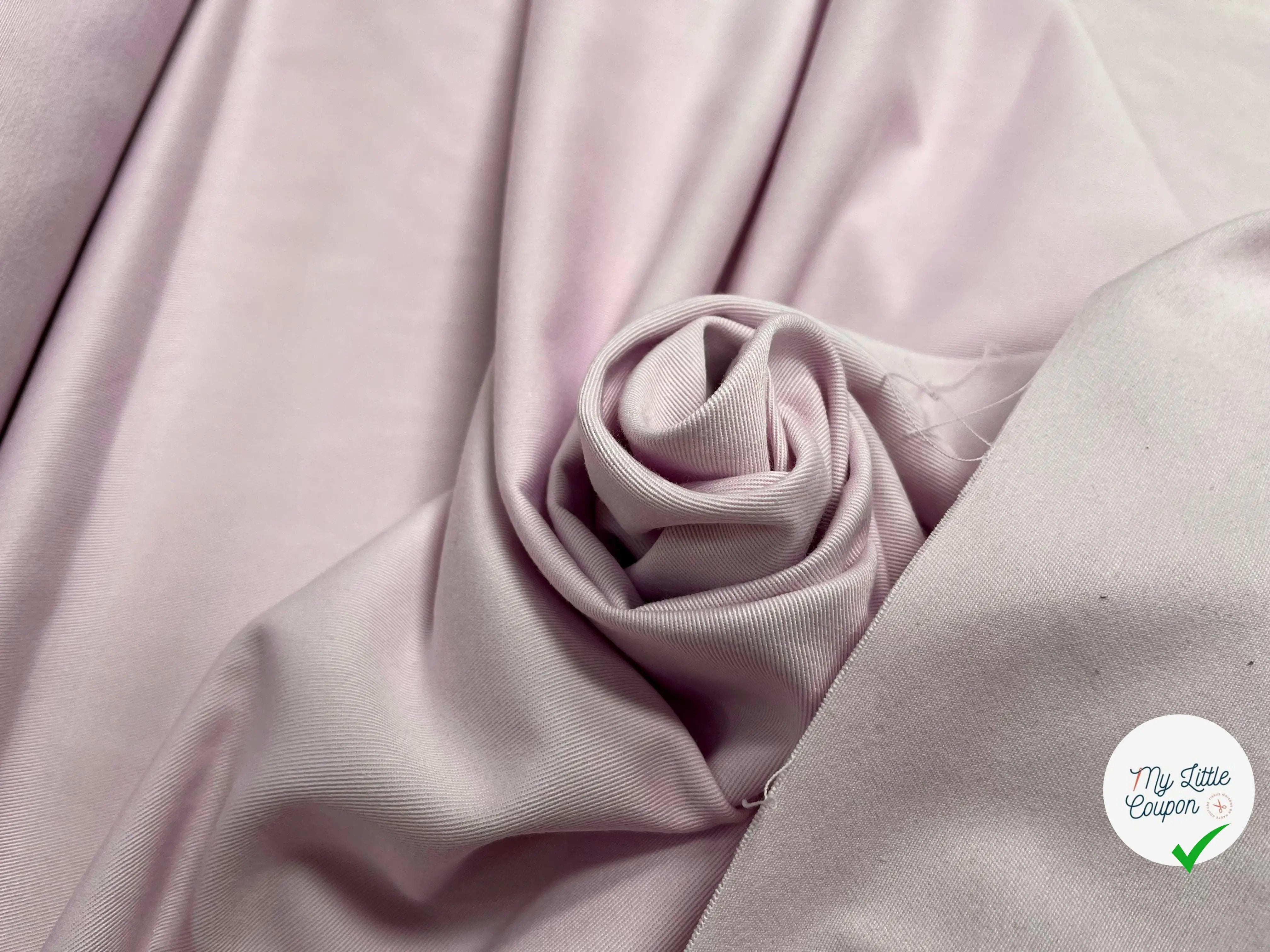 GABARDINE DE COTON PÉTITE LAIZE SALT PINK - My Little Coupon