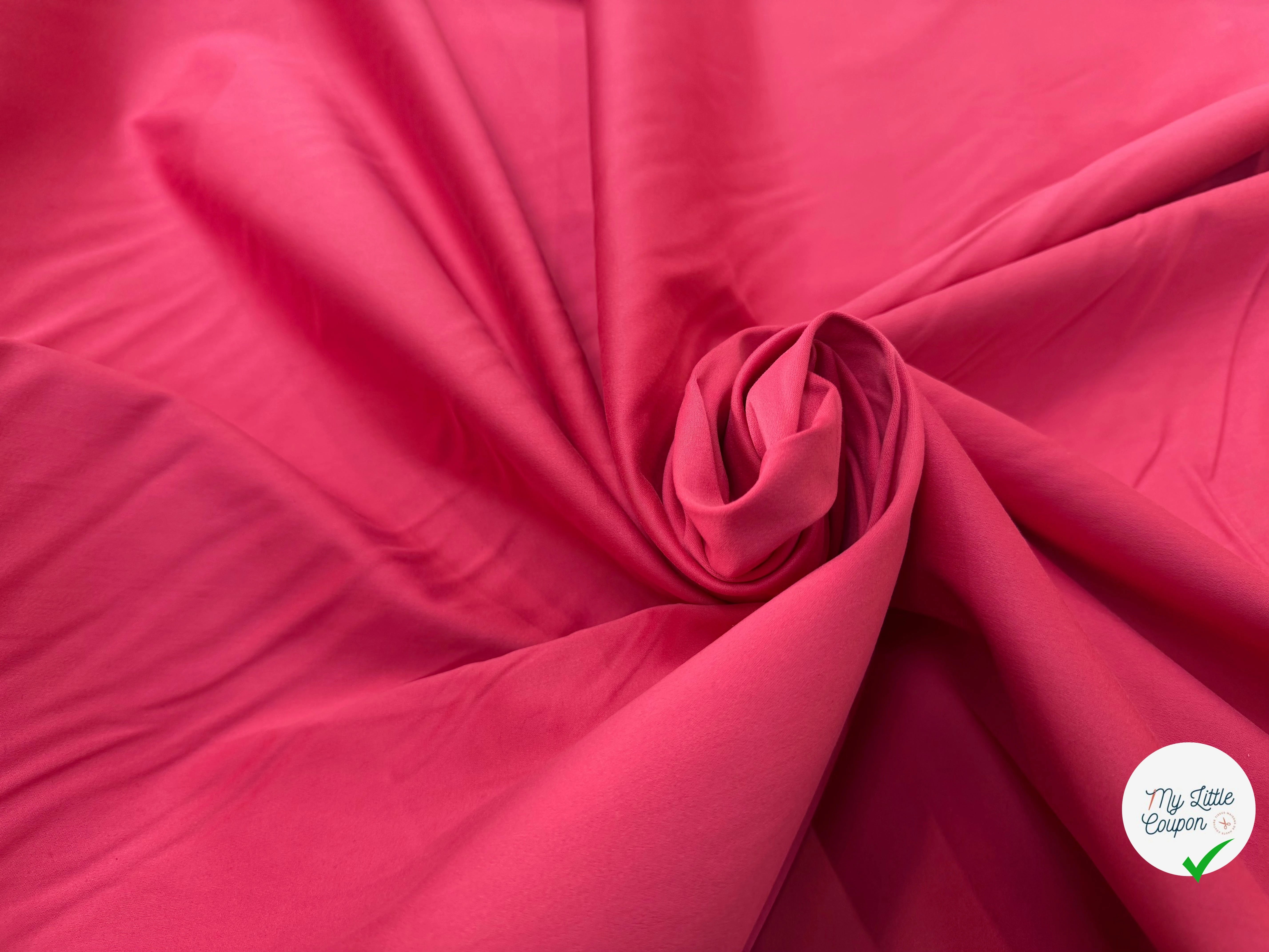 GABARDINE DE COTON ROSE LEGREMENT SATINÉ STRETCH - My Little Coupon