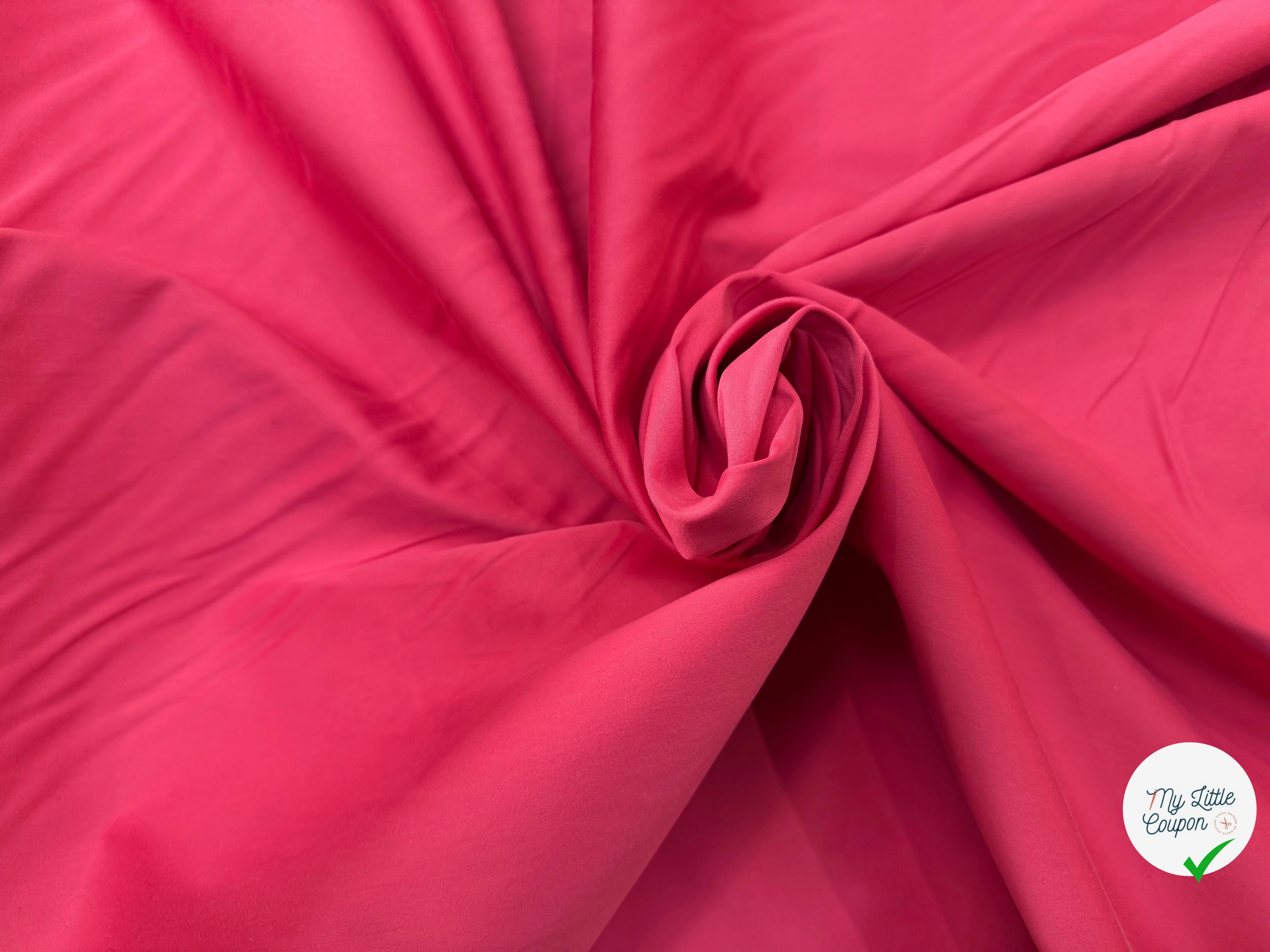 GABARDINE DE COTON ROSE LEGREMENT SATINÉ STRETCH - My Little Coupon