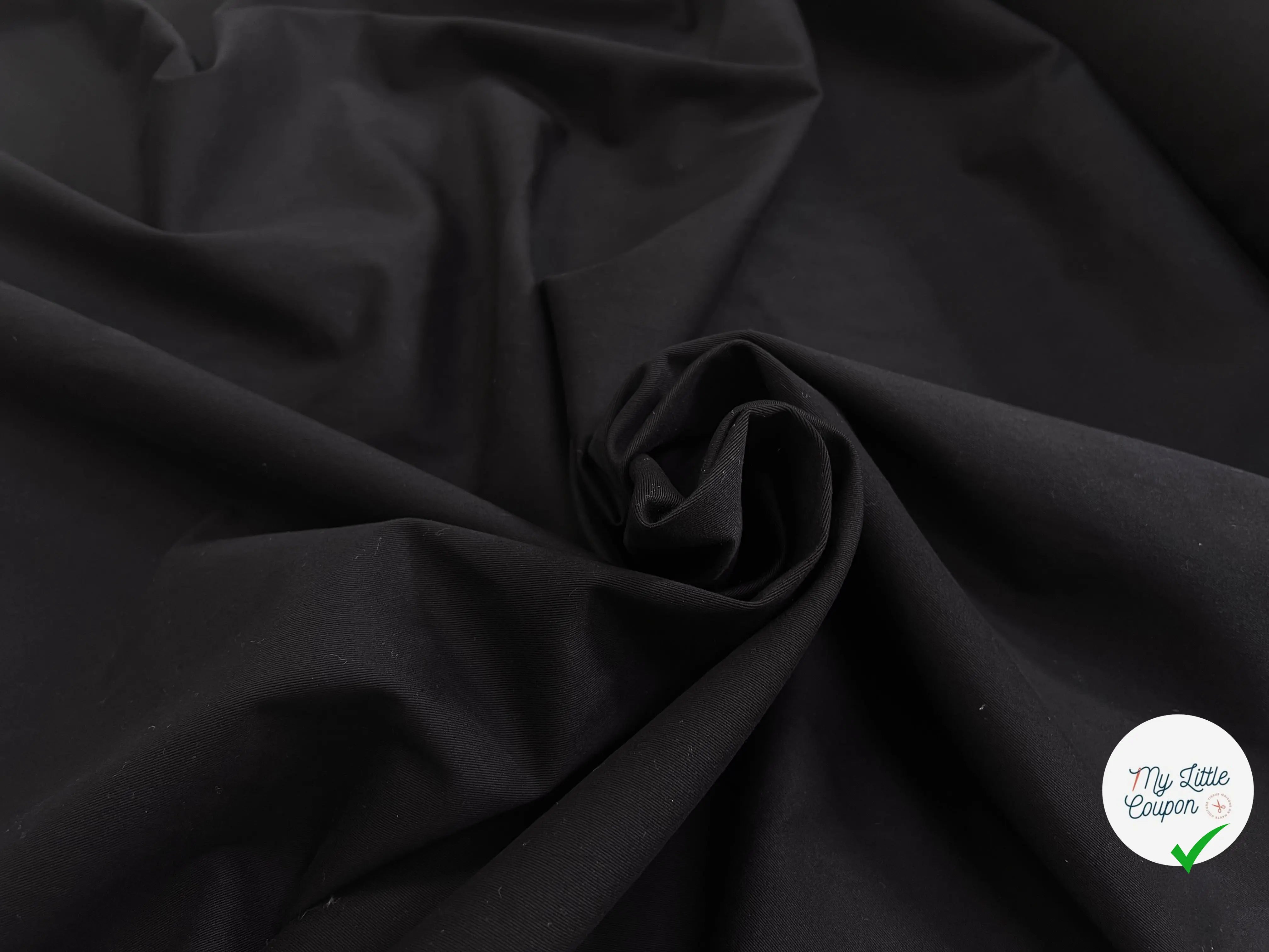 GABARDINE DE COTON SABLÉE PEACHE NOIR MSO