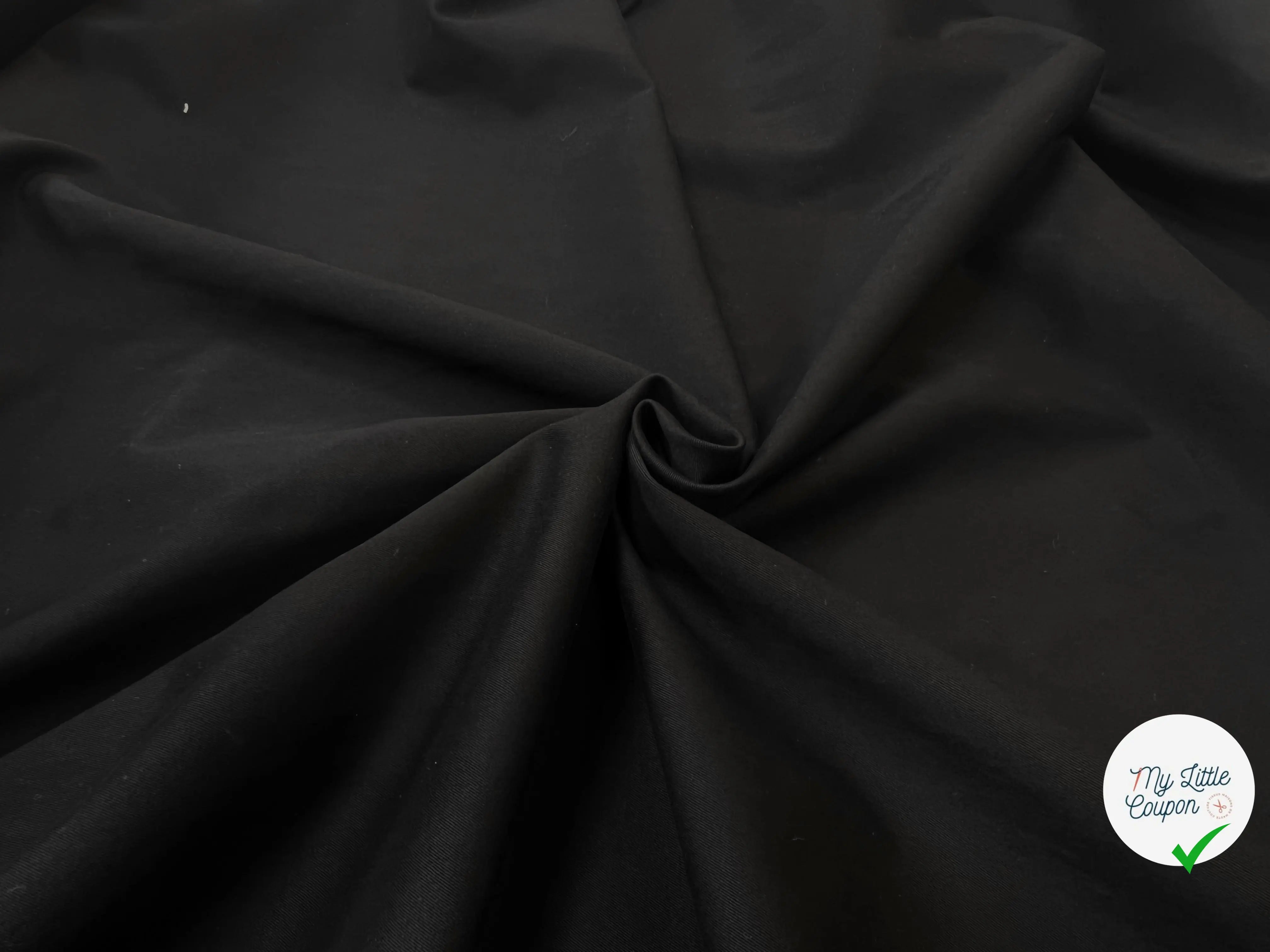 GABARDINE DE COTON SABLÉE PEACHE NOIR MSO