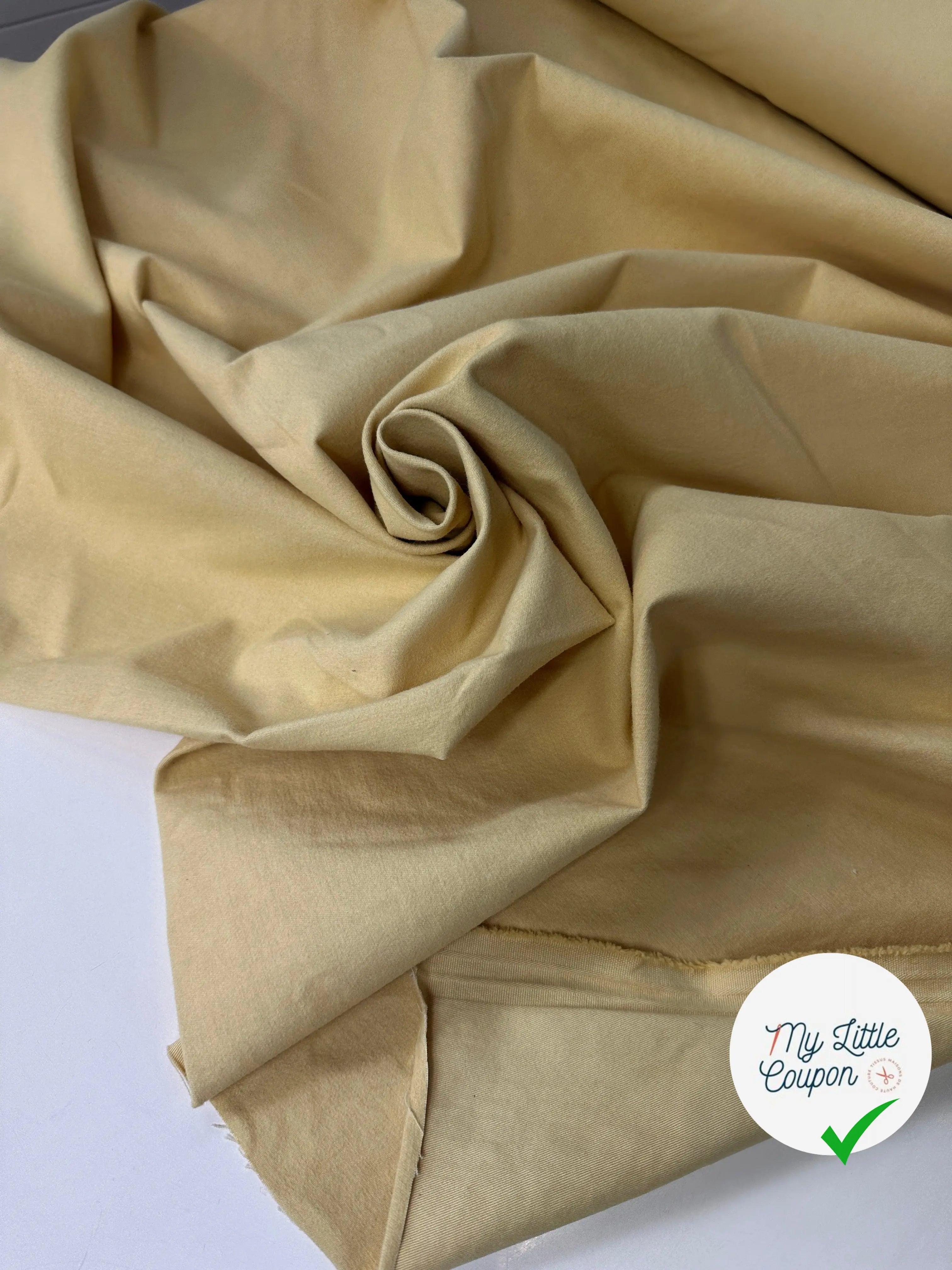 GABARDINE DE COTON SABLÉE PEACHSKIN STRETCH POLLEN MSO