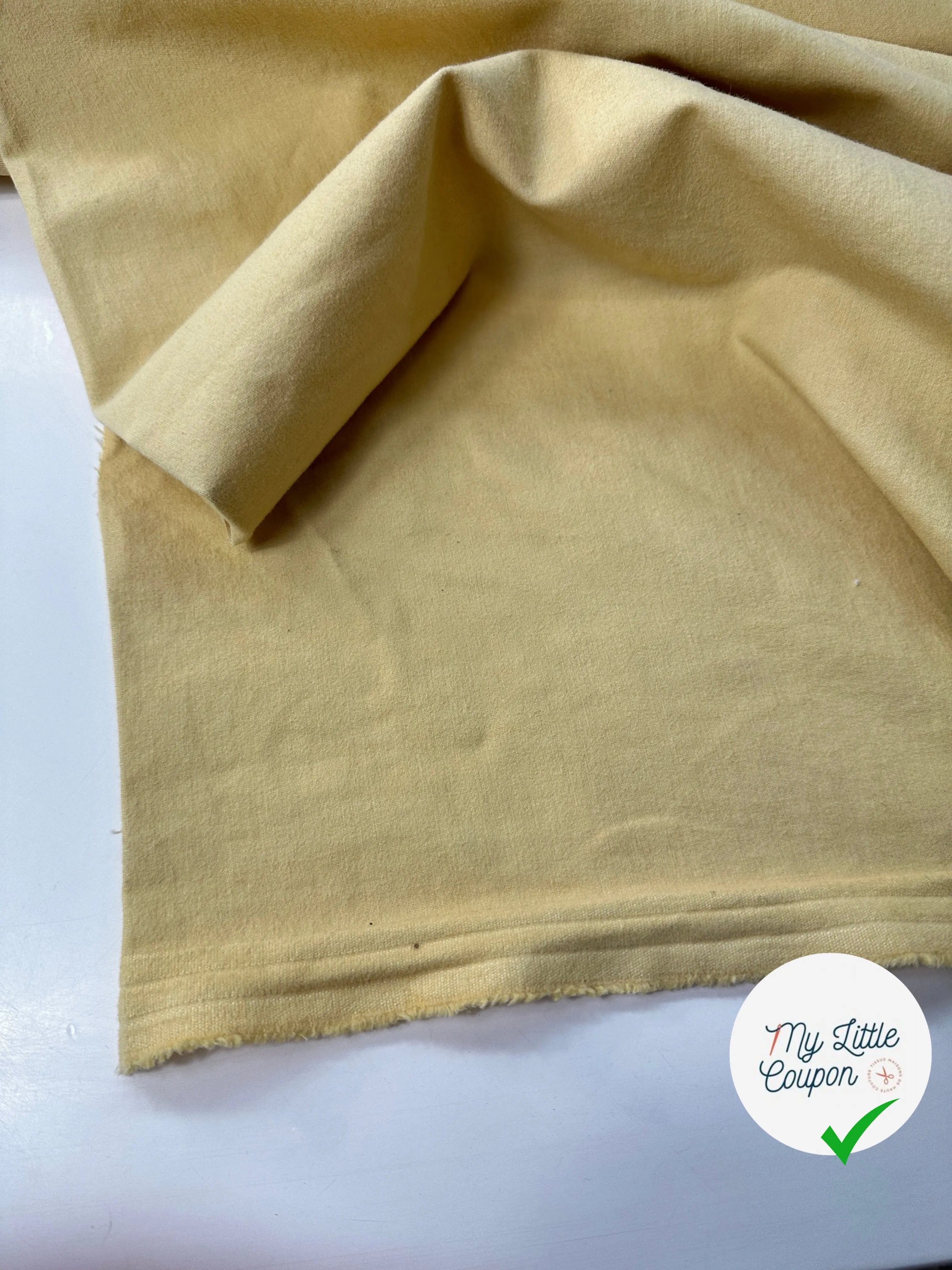 GABARDINE DE COTON SABLÉE PEACHSKIN STRETCH POLLEN MSO