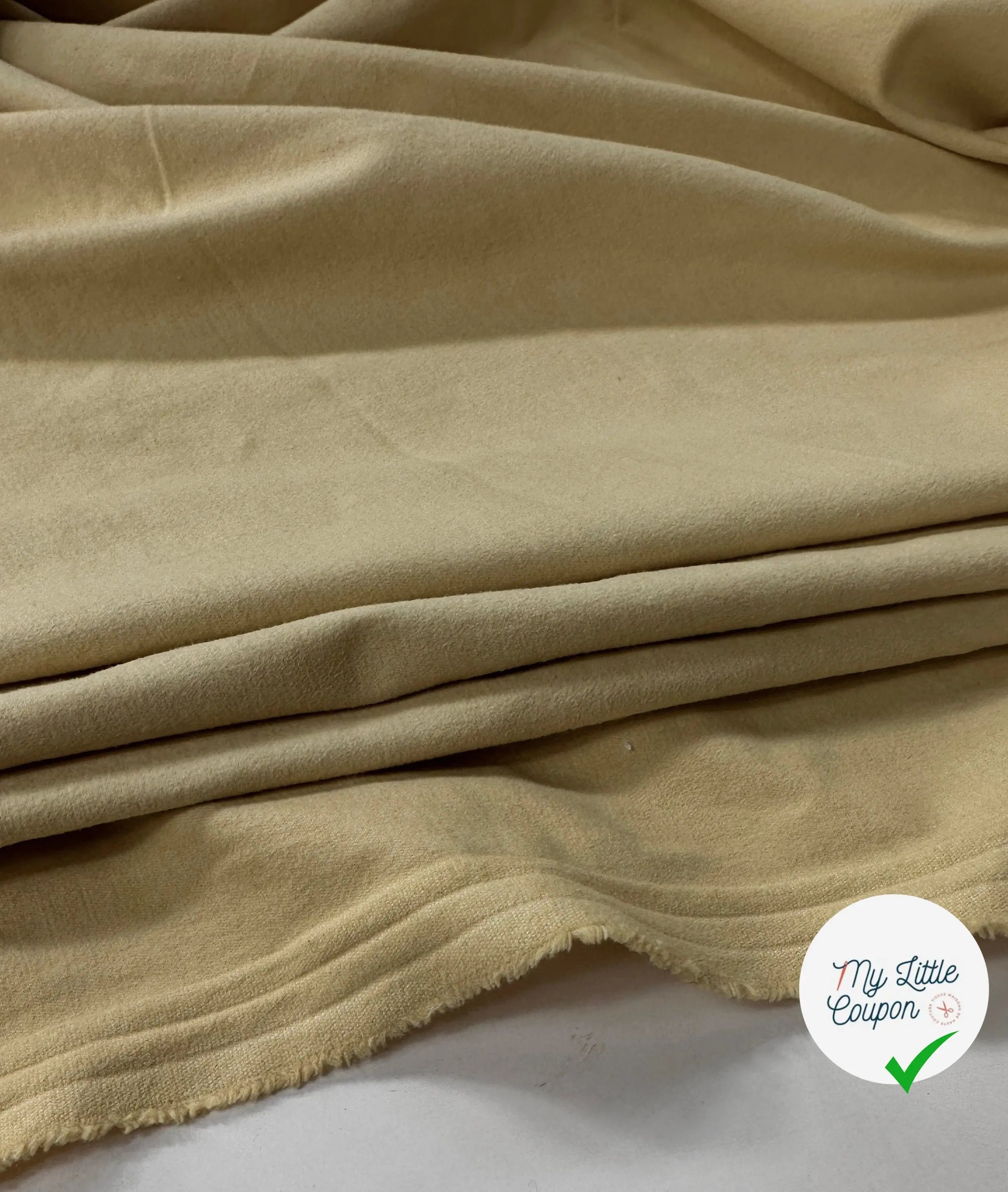 GABARDINE DE COTON SABLÉE PEACHSKIN STRETCH POLLEN MSO