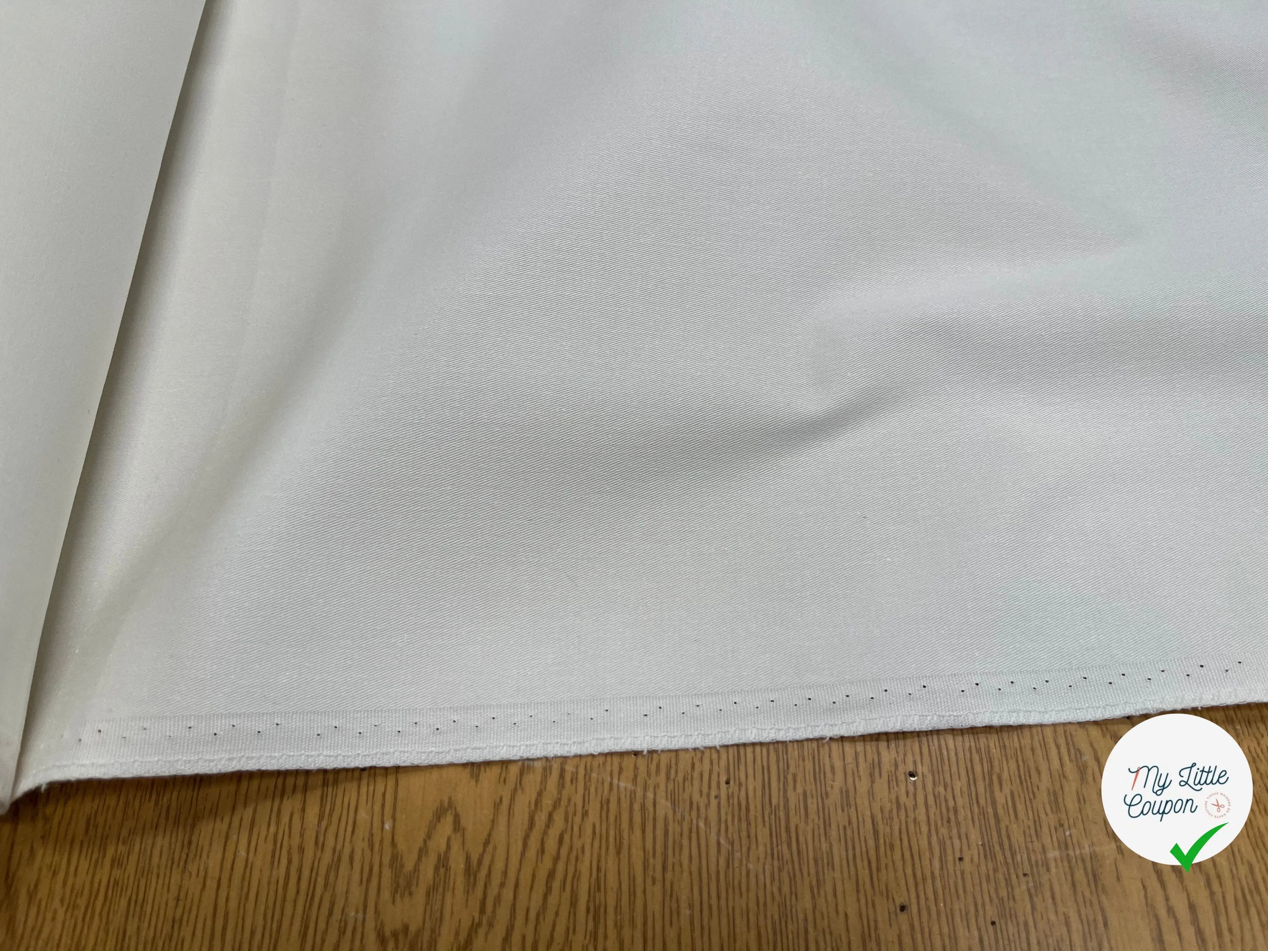 GABARDINE DE COTON STRECH BLANC CASSÉ - My Little Coupon