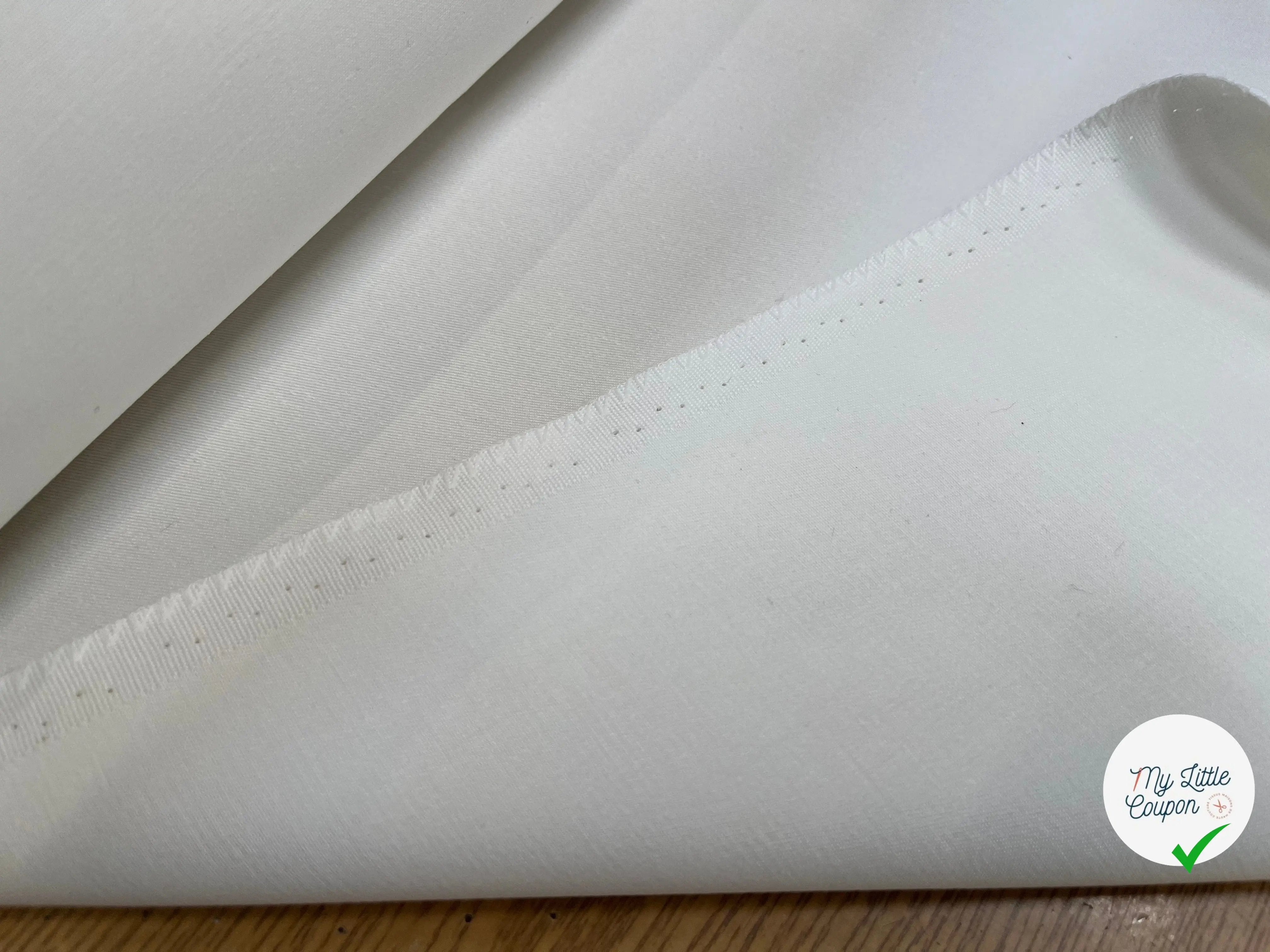 GABARDINE DE COTON STRECH BLANC CASSÉ - My Little Coupon