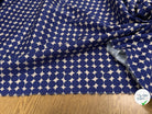 GABARDINE DE COTON STRETCH IMPRIMÉE POIS ARTEMIDE ROND BLEU - My Little Coupon