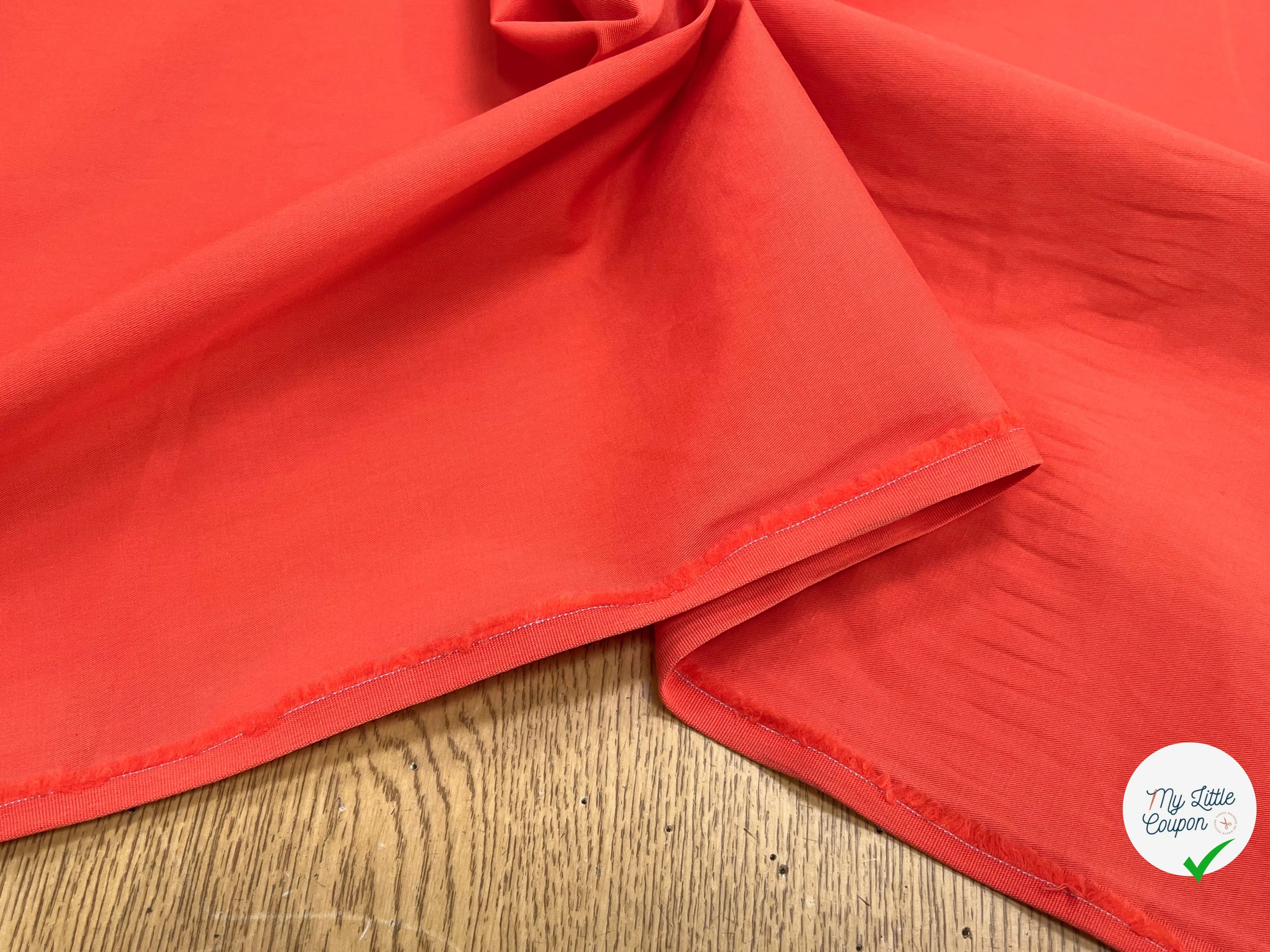 GABARDINE DE COTON STRETCH ORANGE SUBLIME - My Little Coupon