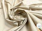GABARDINE DE COTON STRETCH UNI BEIGE CLAIR ENVERS LISSE - My Little Coupon