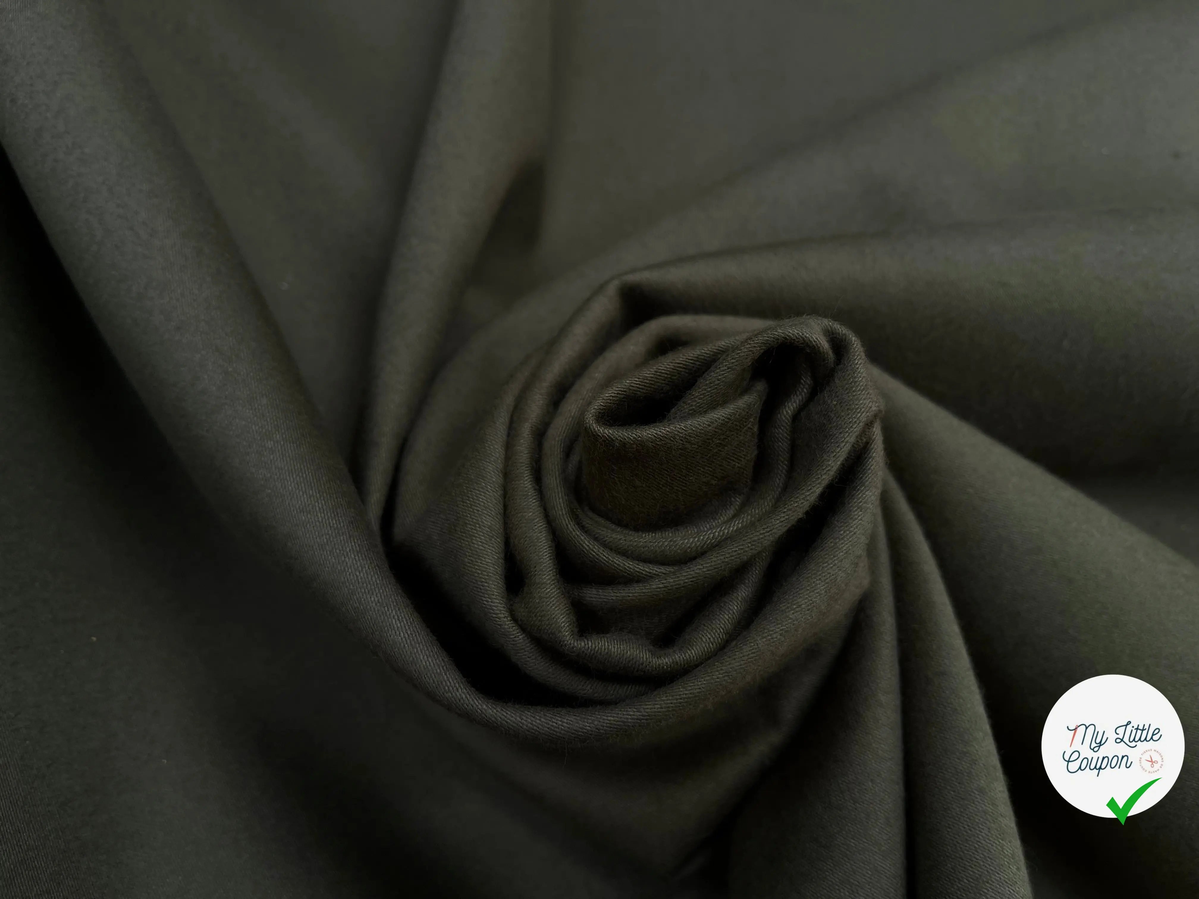 GABARDINE DE COTON STRIÉ KAKI - My Little Coupon