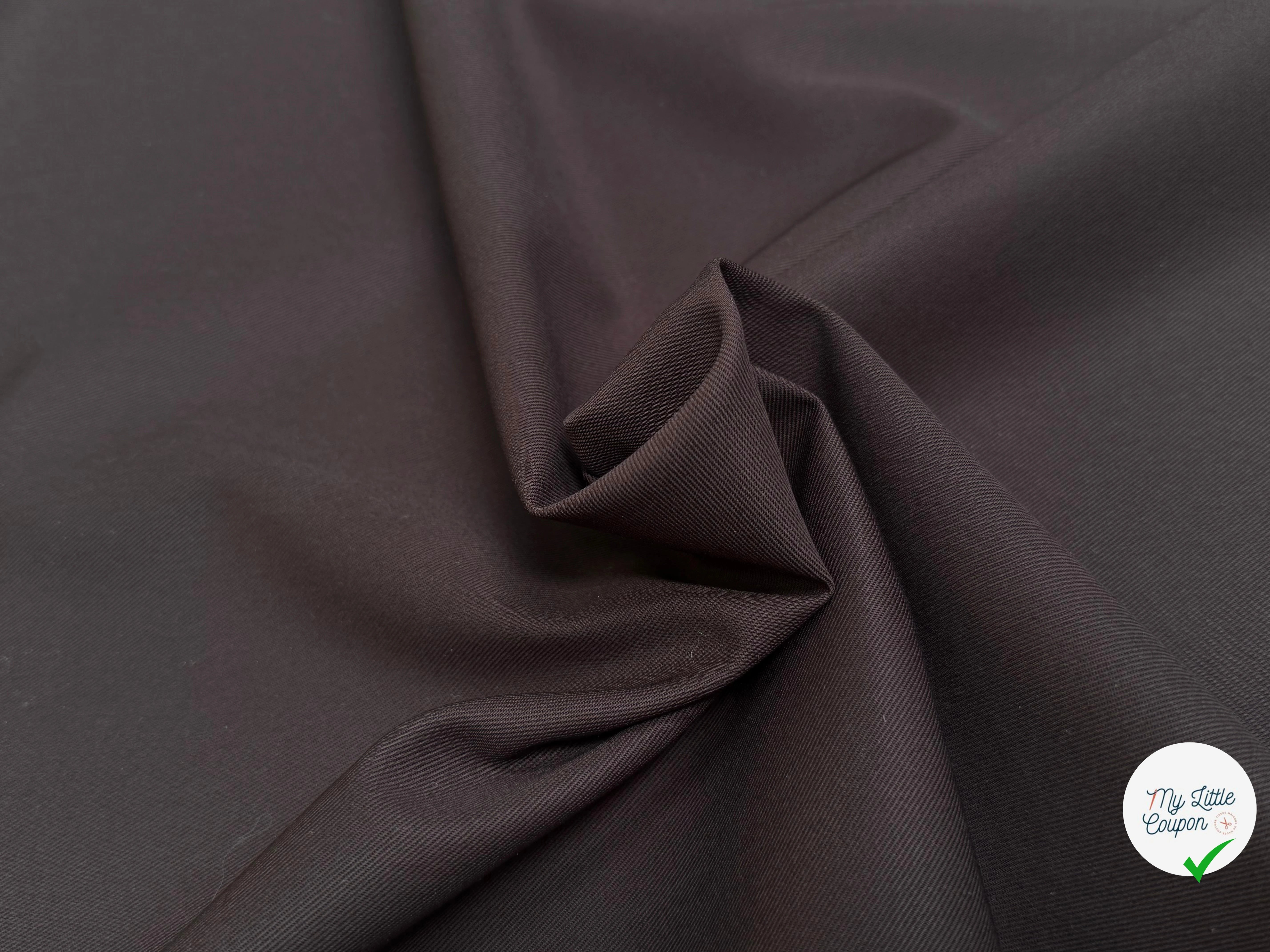 GABARDINE DE COTON STRIÉE CHOCO MARRON TRÈS BELLE TENUE - My Little Coupon