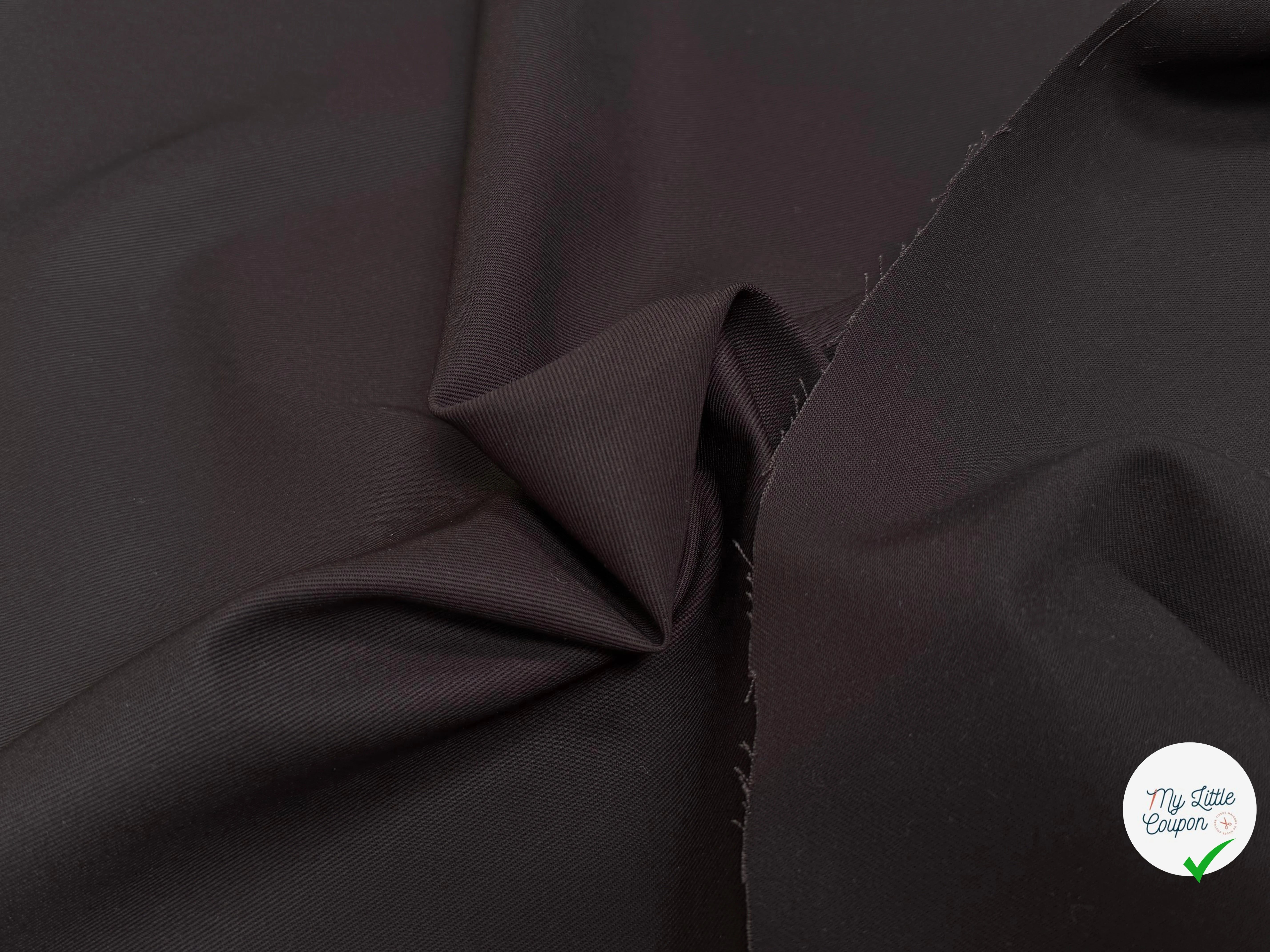 GABARDINE DE COTON STRIÉE CHOCO MARRON TRÈS BELLE TENUE - My Little Coupon
